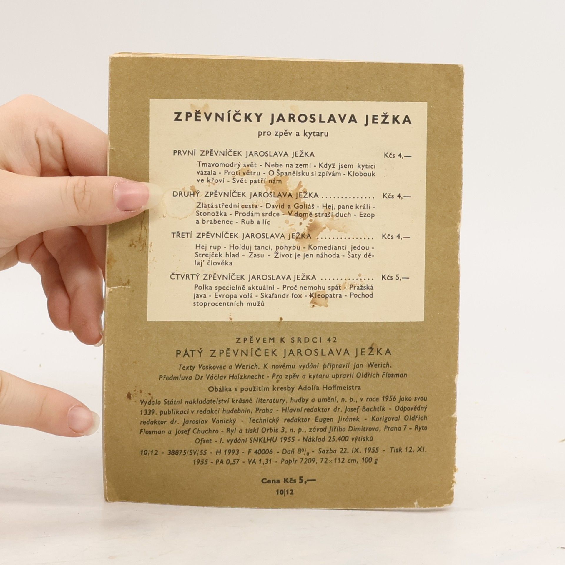 Collectif d'auteurs Pátý zpěvníček Jaroslava Ježka