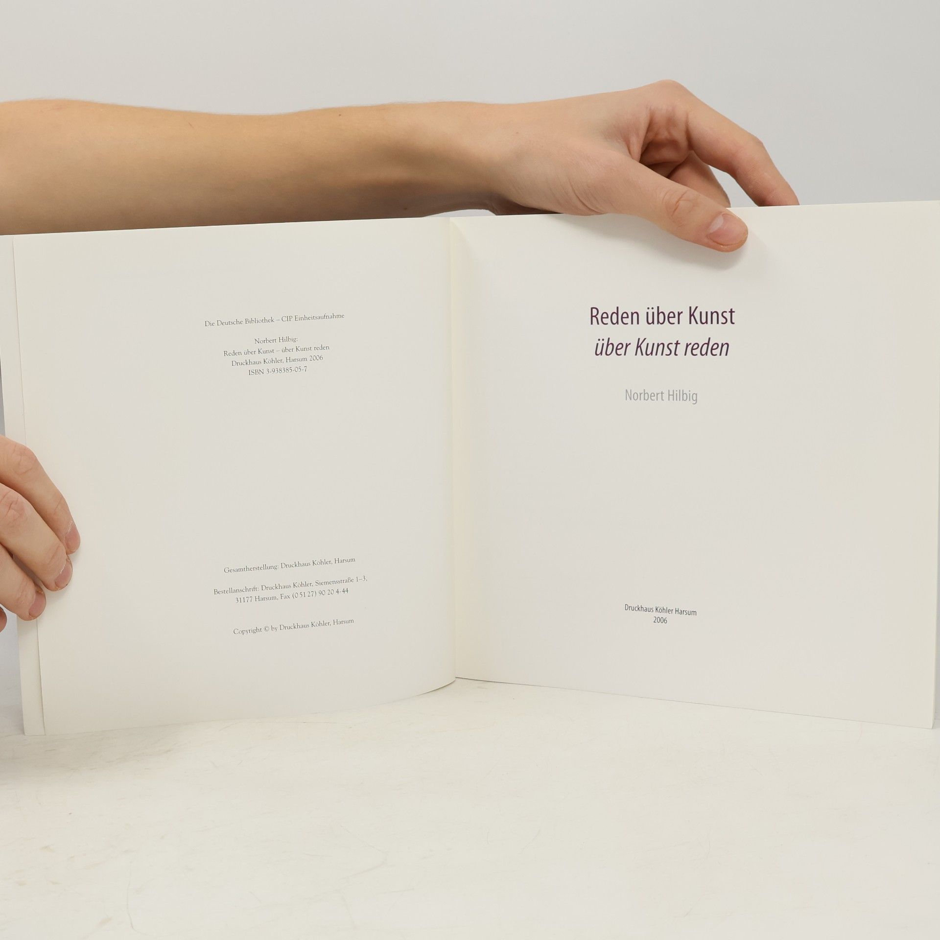 Norbert Hilbig Reden über Kunst über Kunst reden