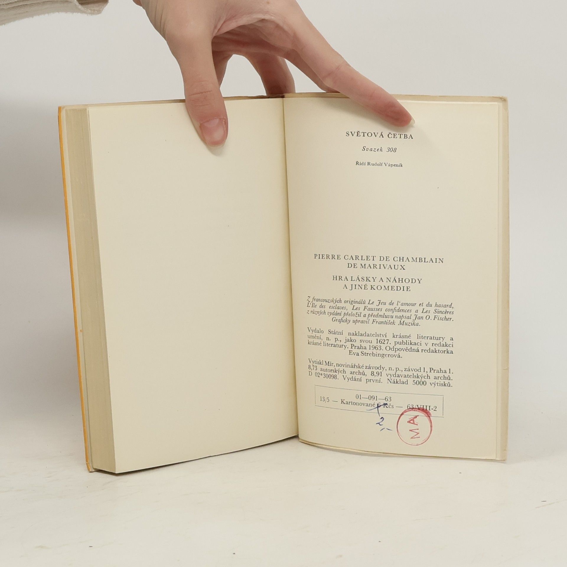 Pierre Carlet Chamblain de Marivaux Hra lásky a náhody a jiné komedie