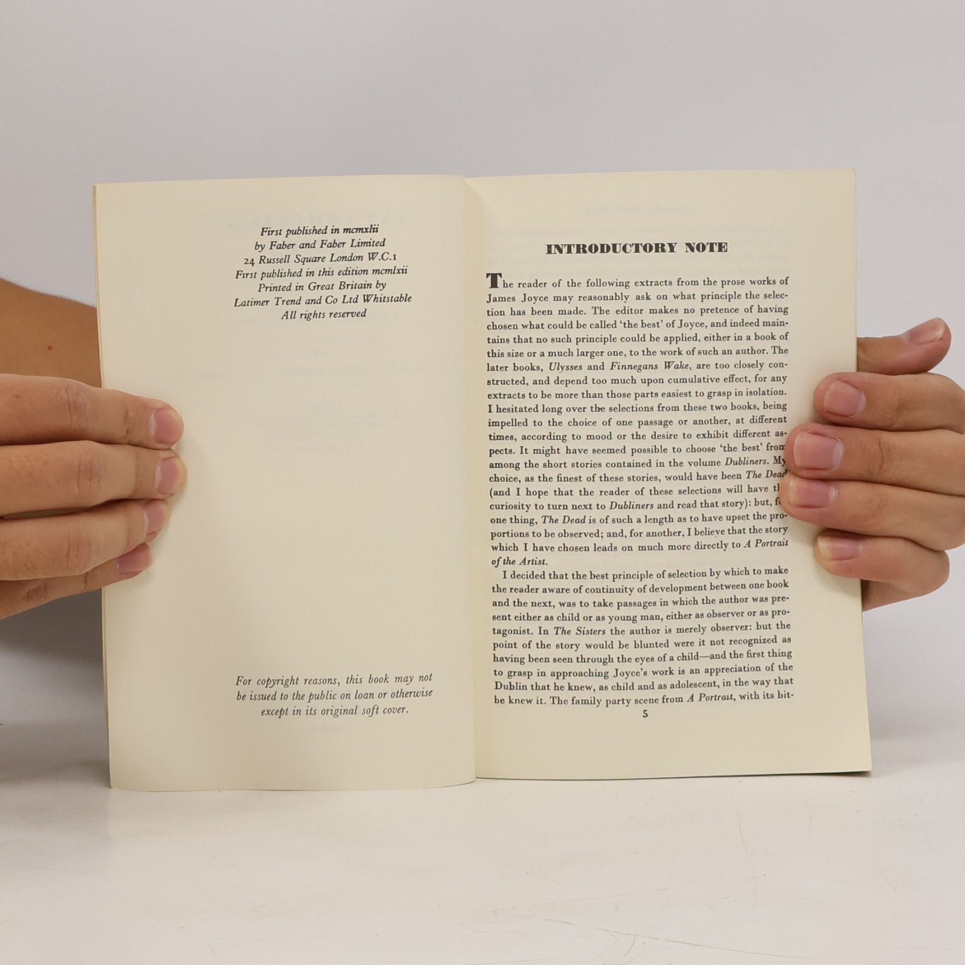 T. S. Eliot Introducing James Joyce: A Selection of Joyce's Prose