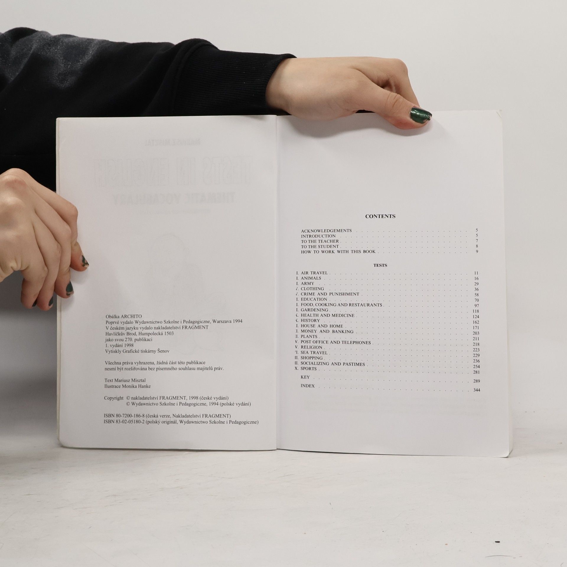Mariusz Misztal Tests in English. Thematic Vocabulary. Intermediate and Advanced Level. Tématická slovní zásoba