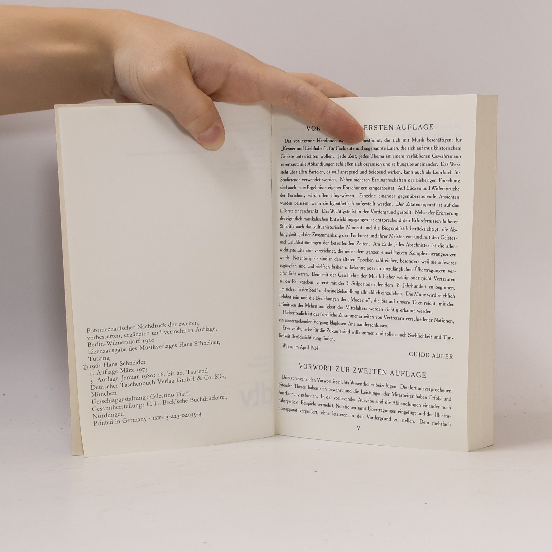Celestino Piatti Handbuch der Musikgeschichte 1