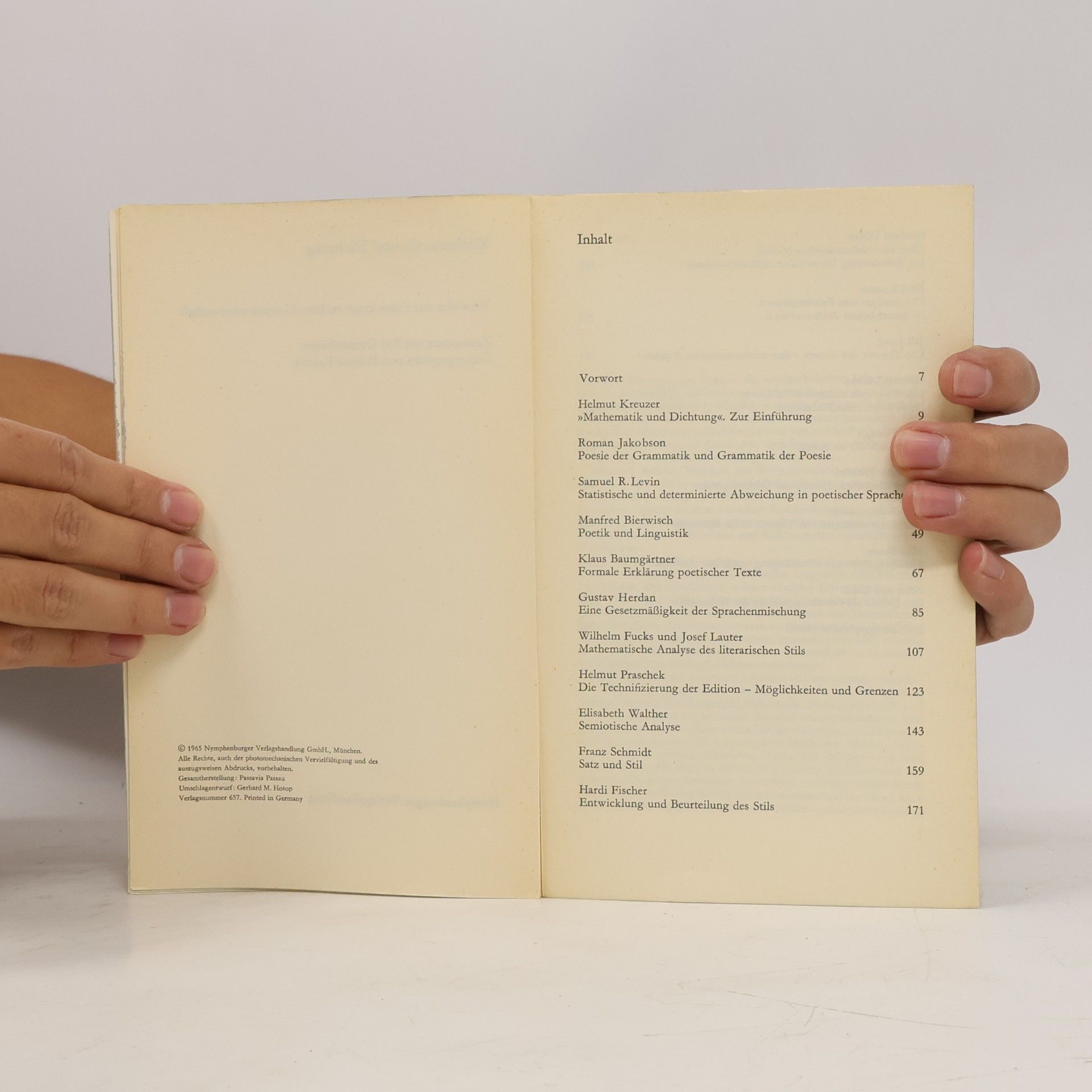 Helmut Kreuzer Mathematik und Dichtung