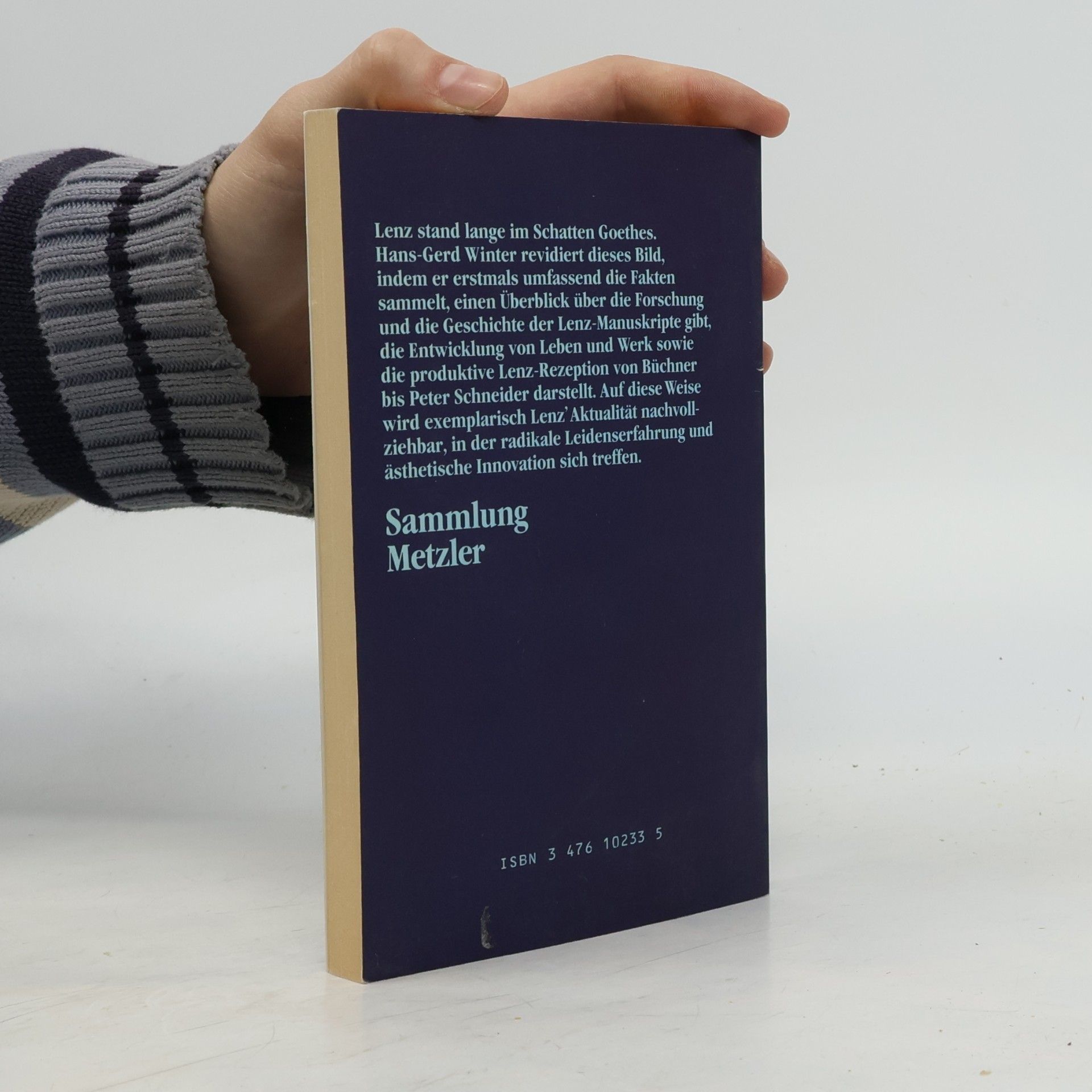 Hans-Gerhard Winter Sammlung Metzler - 233: J. M. R. Lenz
