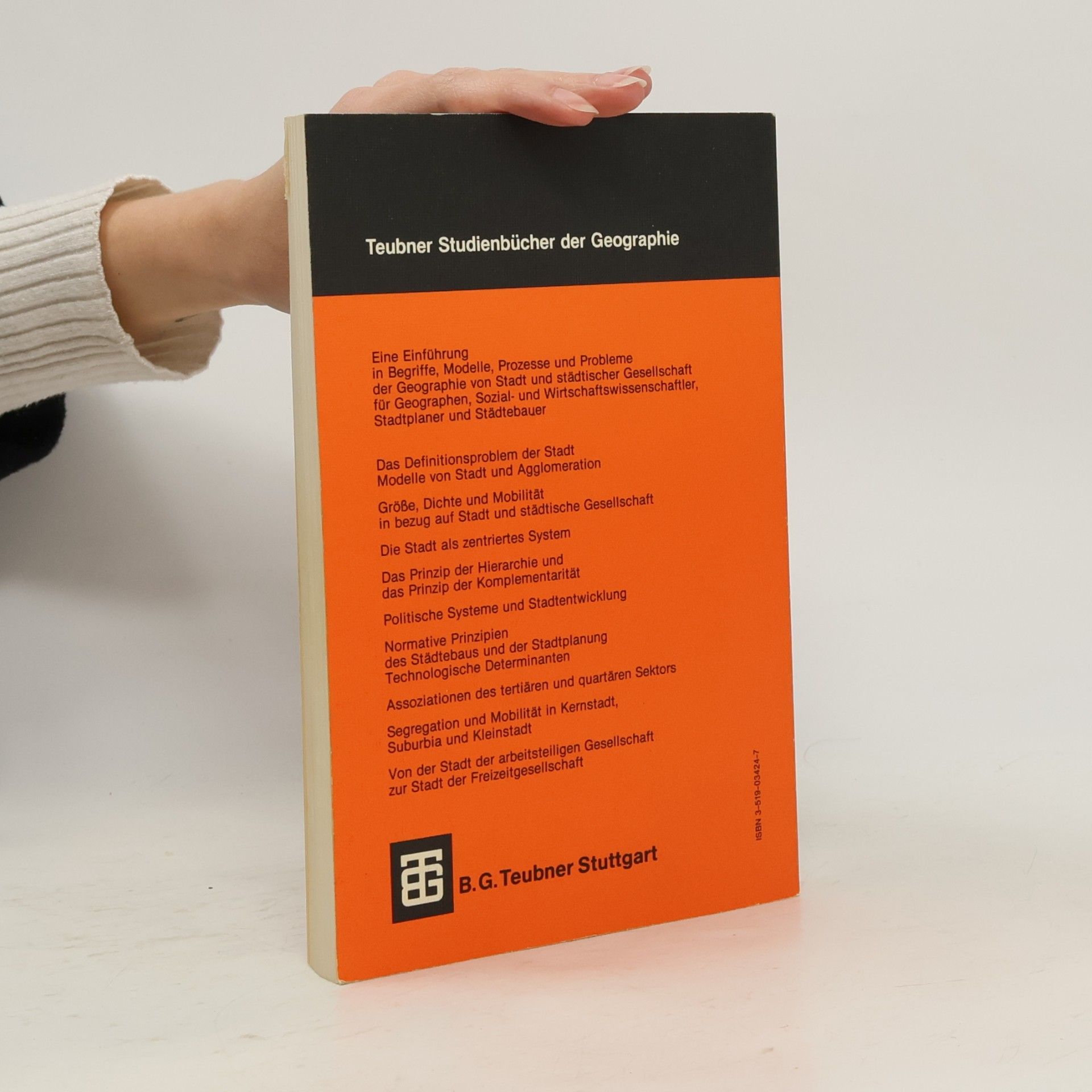 Elisabeth Lichtenberger Teubner Studienbücher der Geographie - 1: Stadtgeographie
