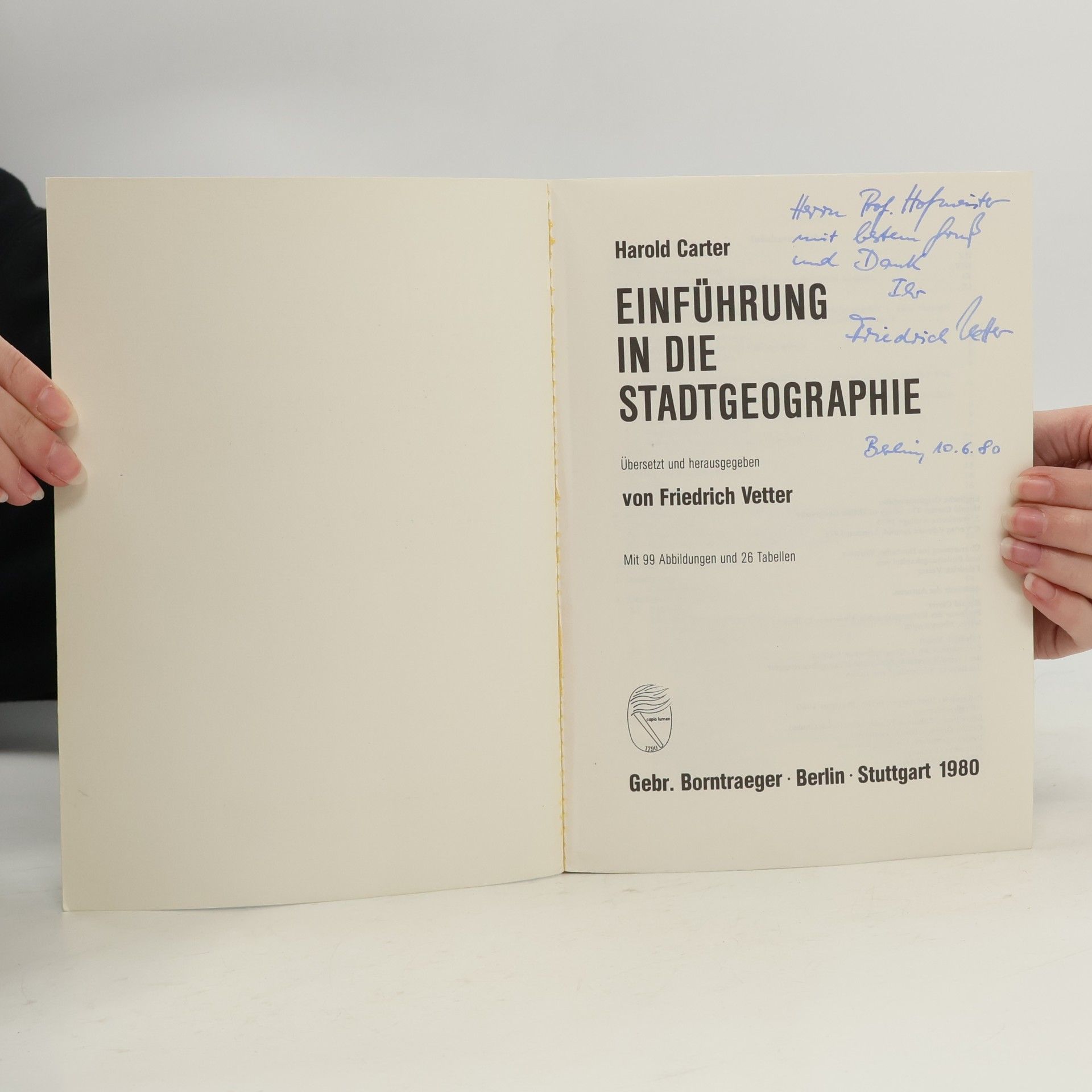 Harold Carter Einführung in die Stadtgeographie: Übers., hrsg. u. eingel. v. Friedrich Vetter
