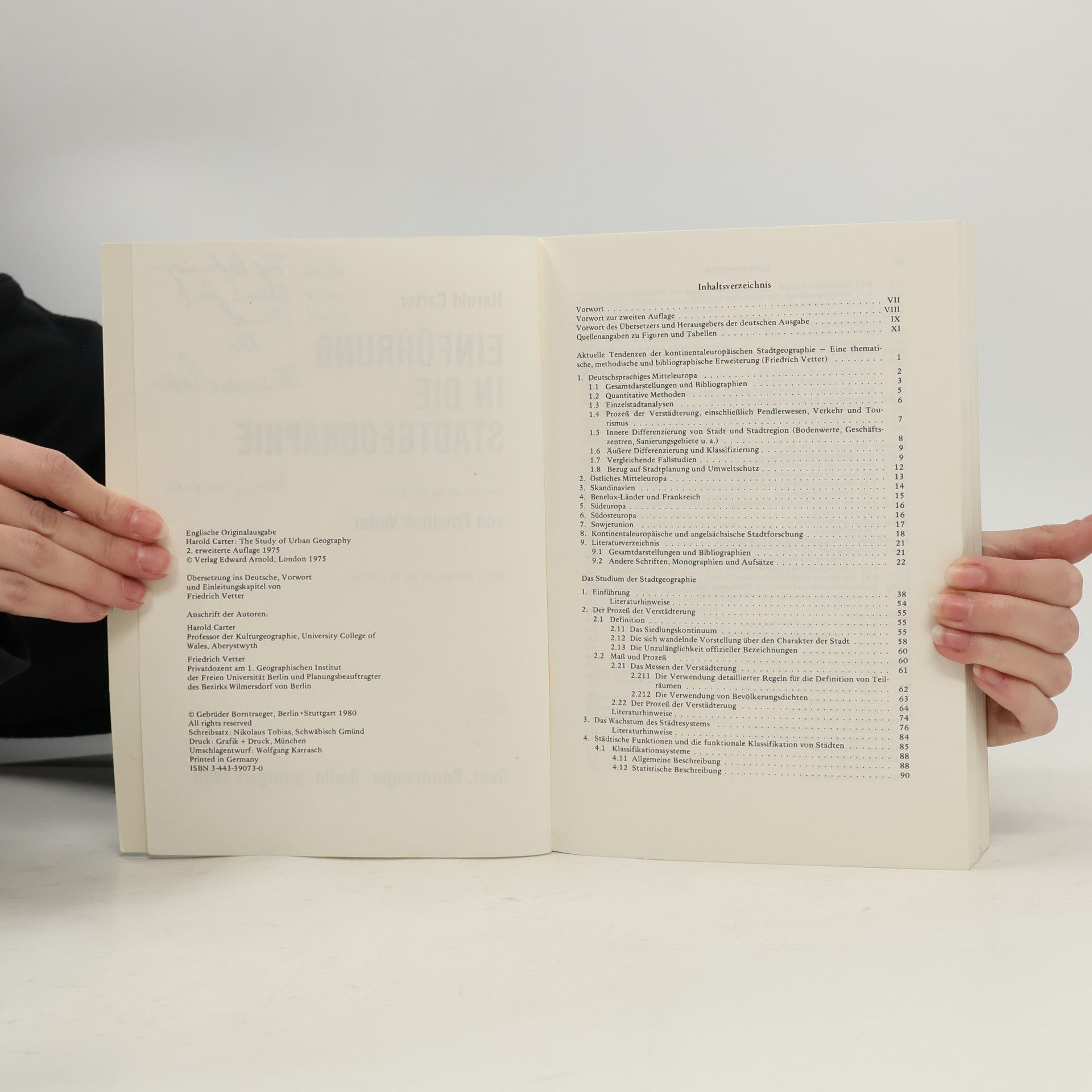 Harold Carter Einführung in die Stadtgeographie: Übers., hrsg. u. eingel. v. Friedrich Vetter