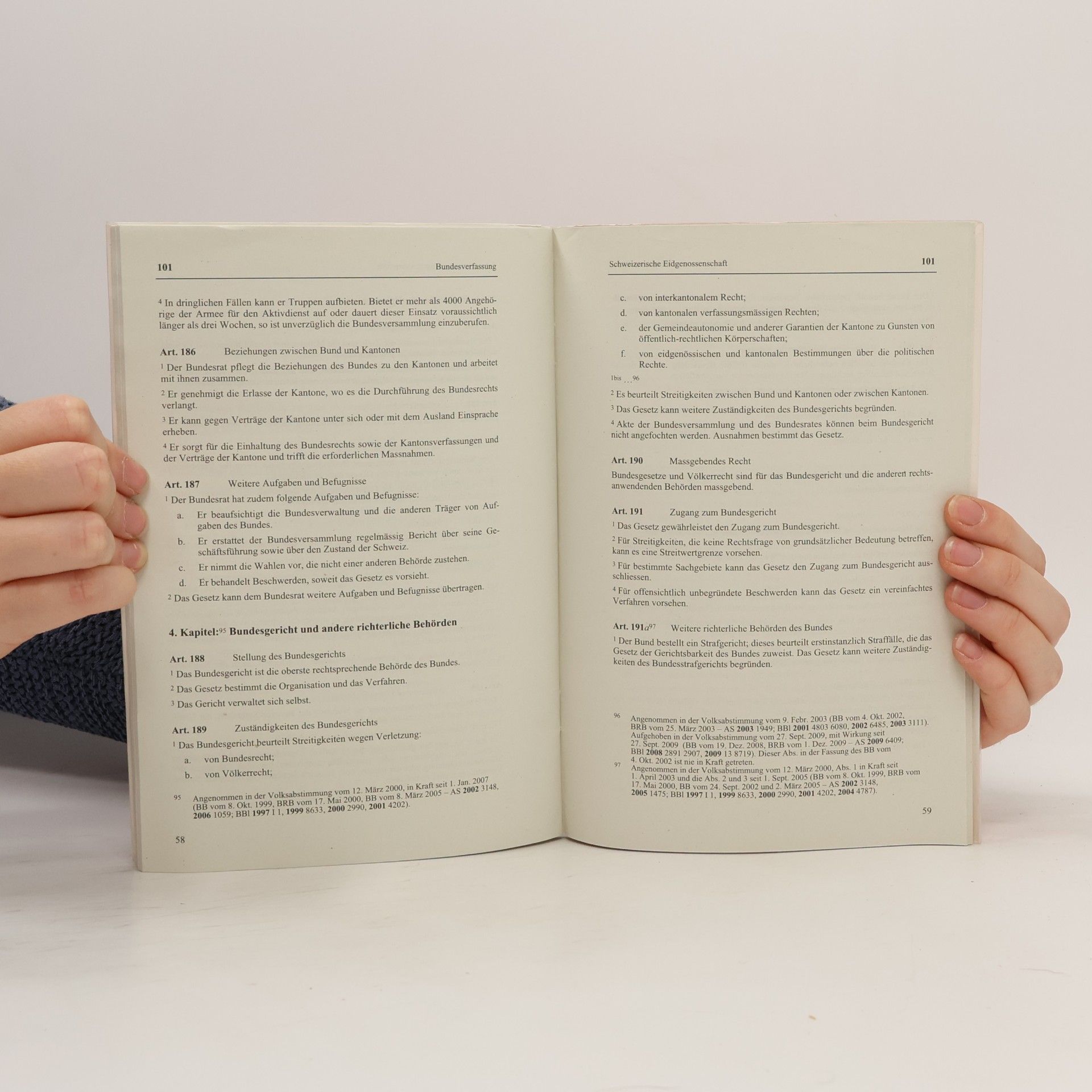 Various authors Bundesverfassung der Schweiz. Eidgenossenschaft