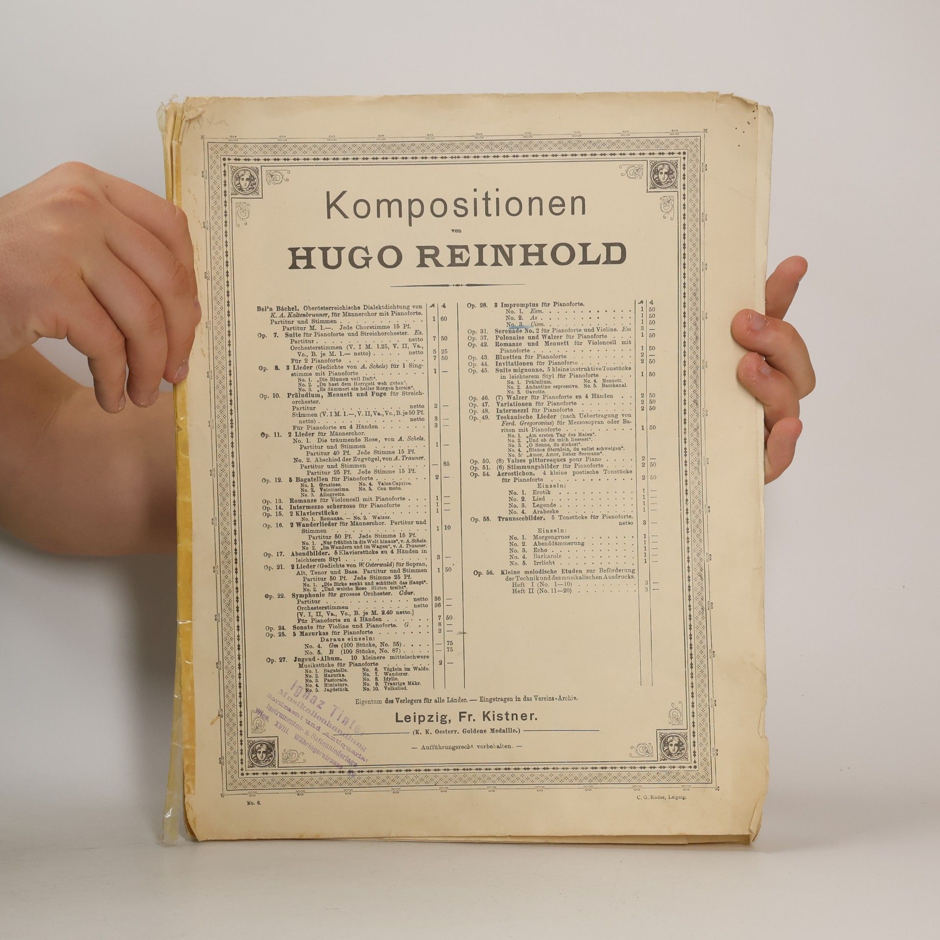 Hugo Reinhold Kompositionen
