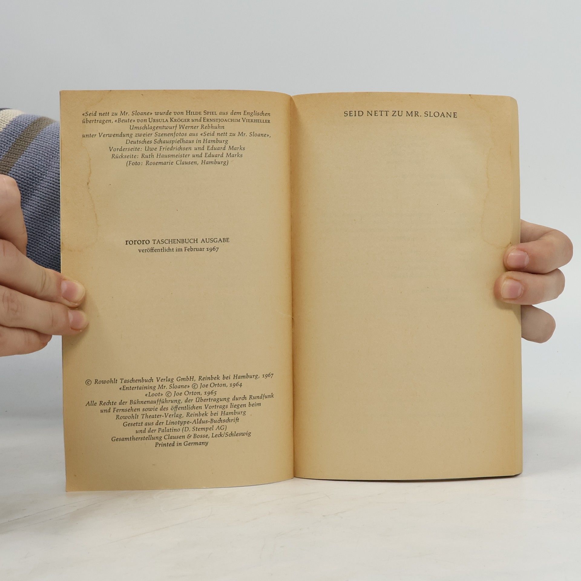 Joe Orton Seid nett zu Mr. Sloane / Beute