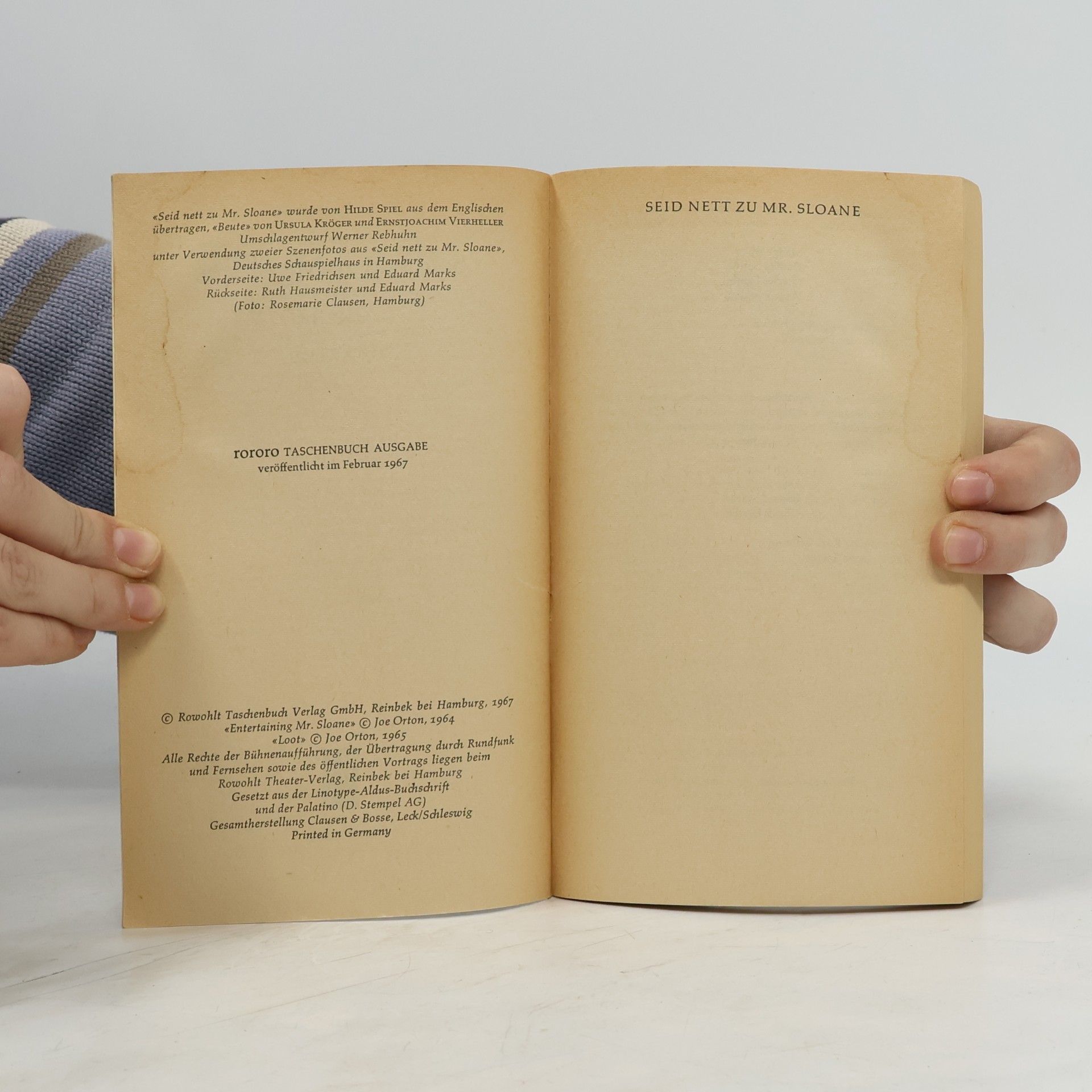 Joe Orton Seid nett zu Mr. Sloane / Beute