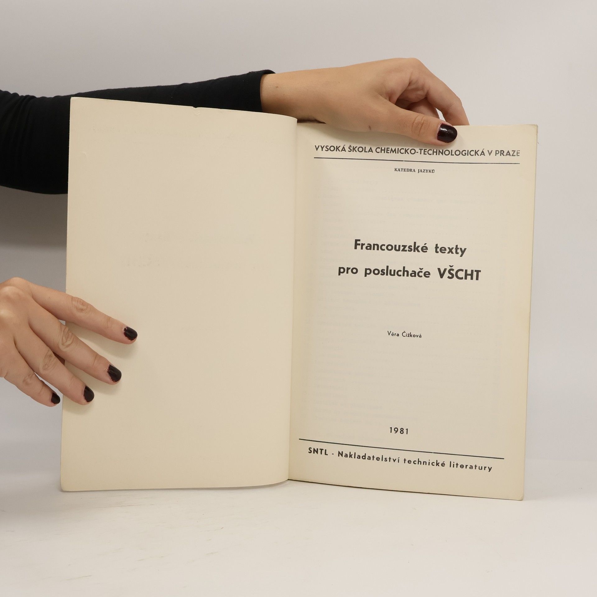 Věra Čížková Francouzské texty pro posluchače VŠCHT