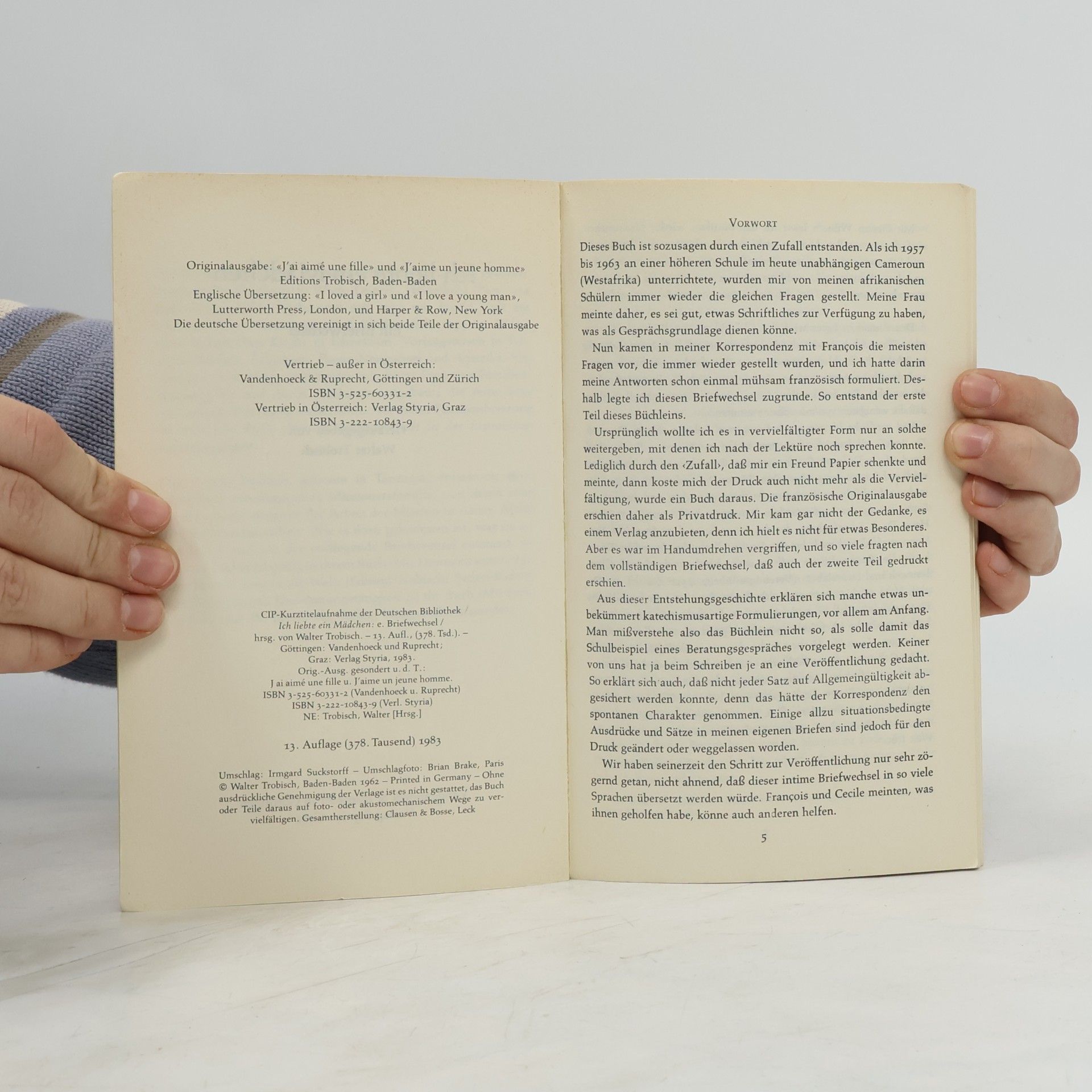 Walter Trobisch Ich Liebte Ein Madchen. Ein Briefwechsel