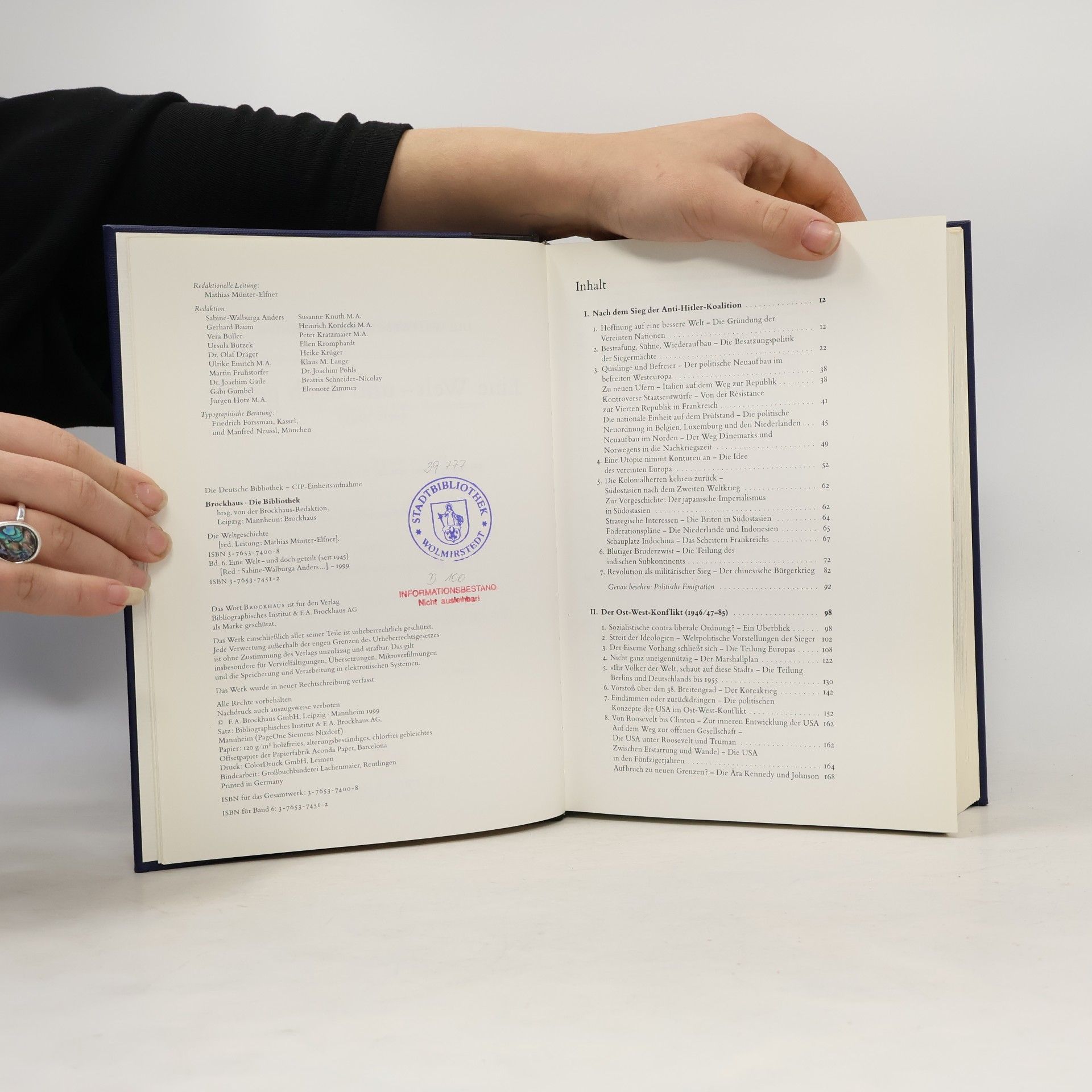 Sabine-Walburga Anders Brockhaus Die Bibliothek - 6: Eine Welt, und doch geteilt (seit 1945)