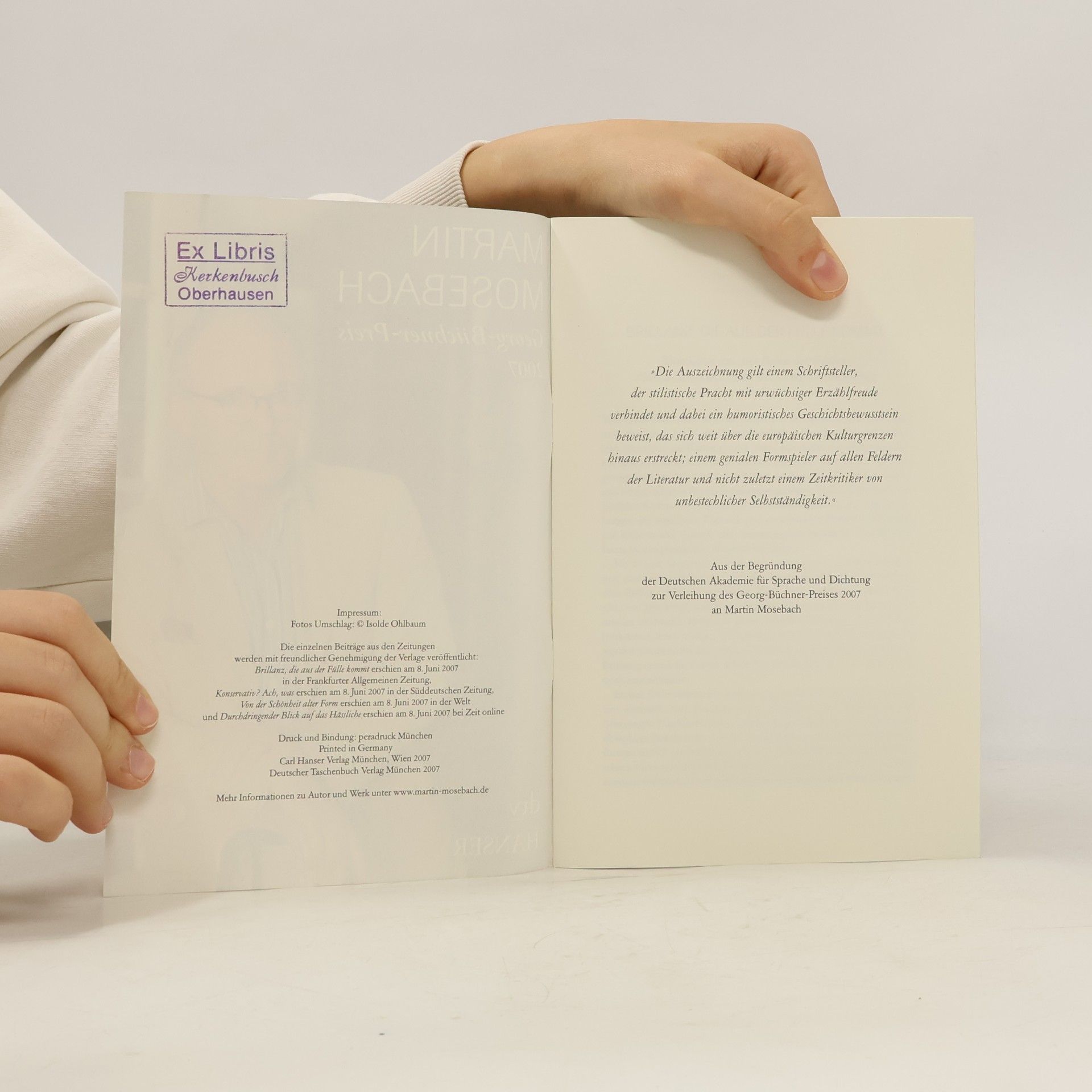 Martin Mosebach Georg-Büchner-Preis 2007