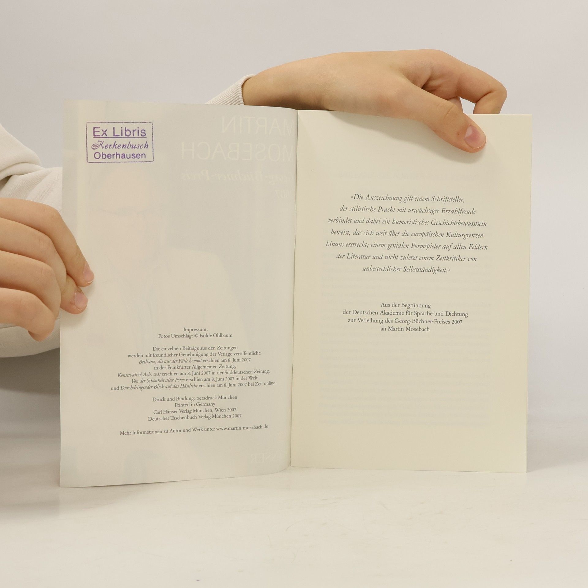 Martin Mosebach Georg-Büchner-Preis 2007