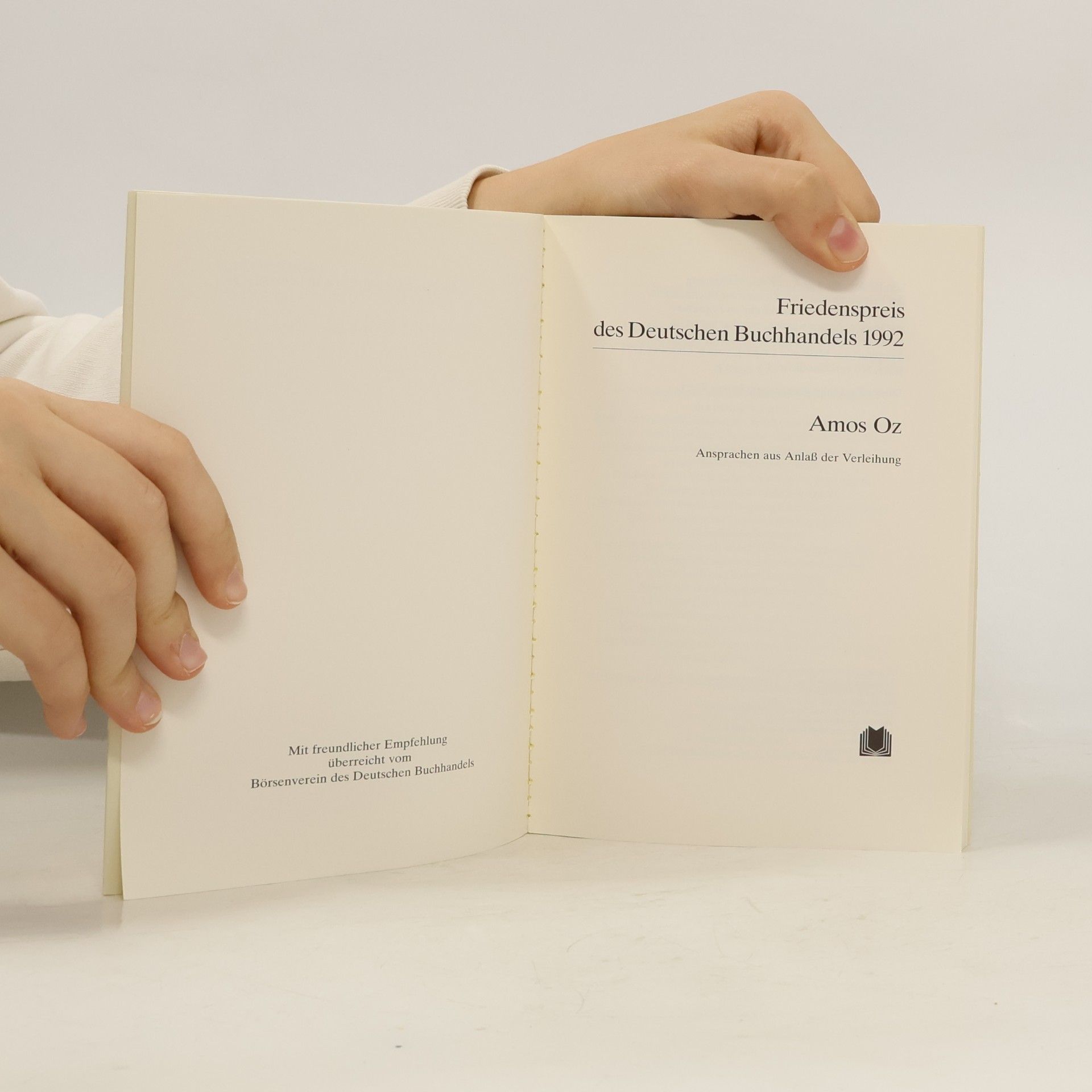 Amos Oz Friedenspreis des Deutschen Buchhandels 1992