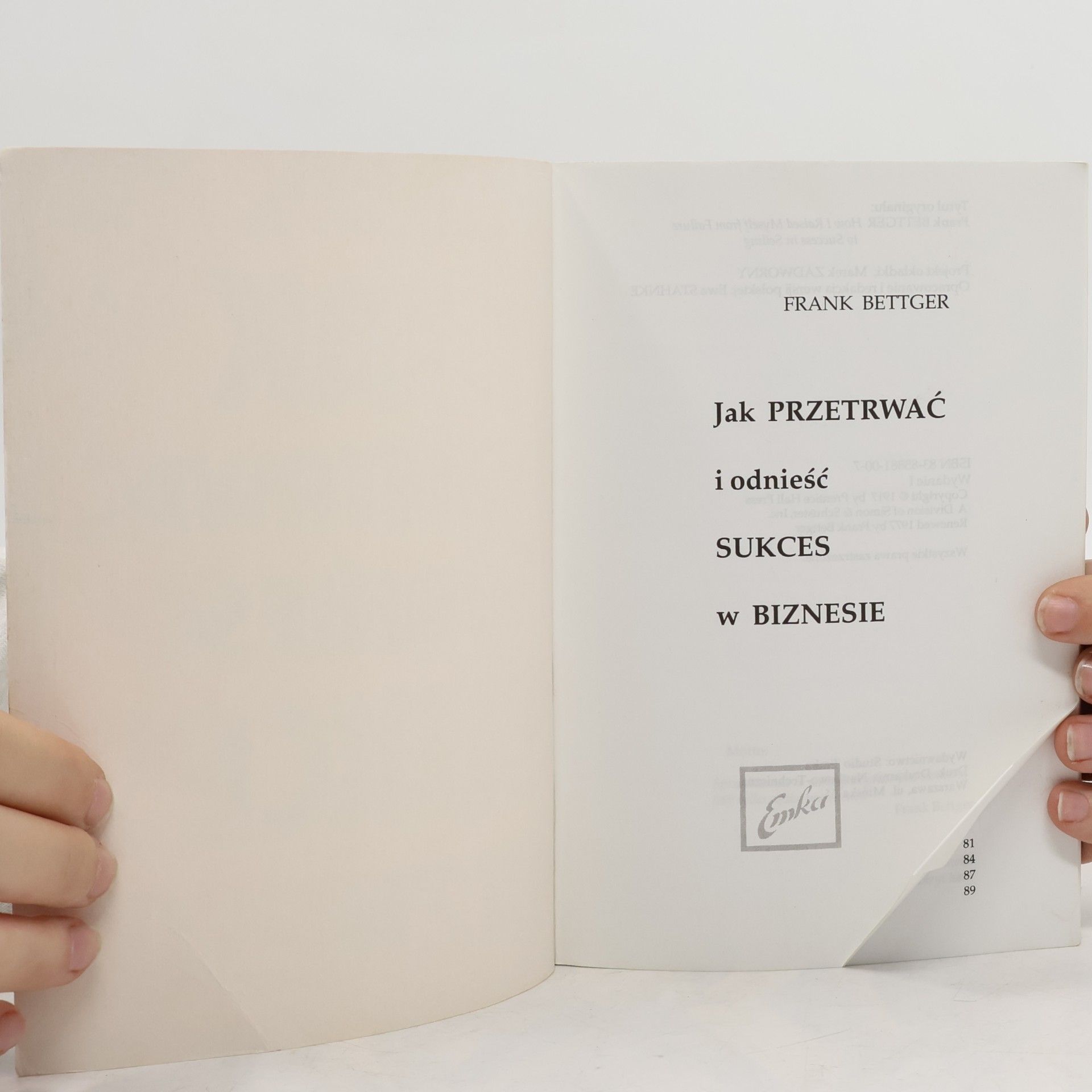 Frank Bettger Jak przetrwac i odniesc sukces w biznesie