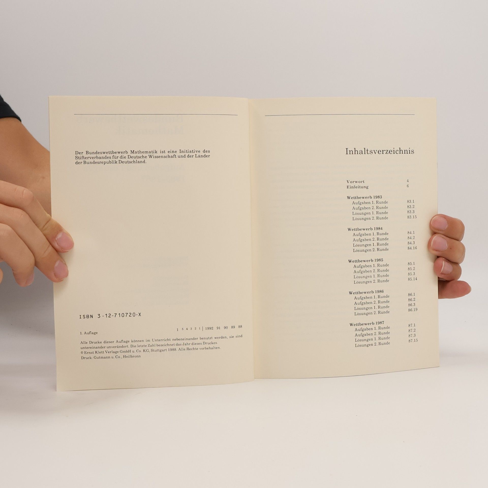 Bundeswettbewerb Mathematik. 1983-1987. Aufgaben und Lösungen