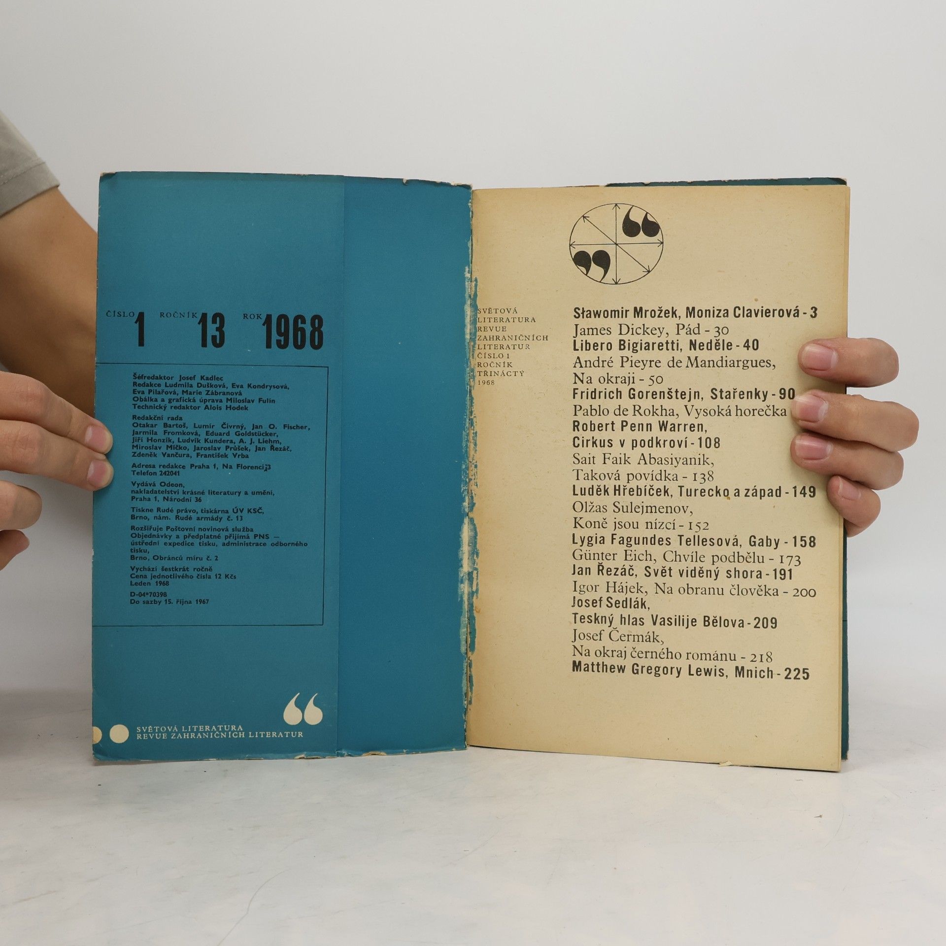 Kolektiv autorů Světová Literatura 1/1968