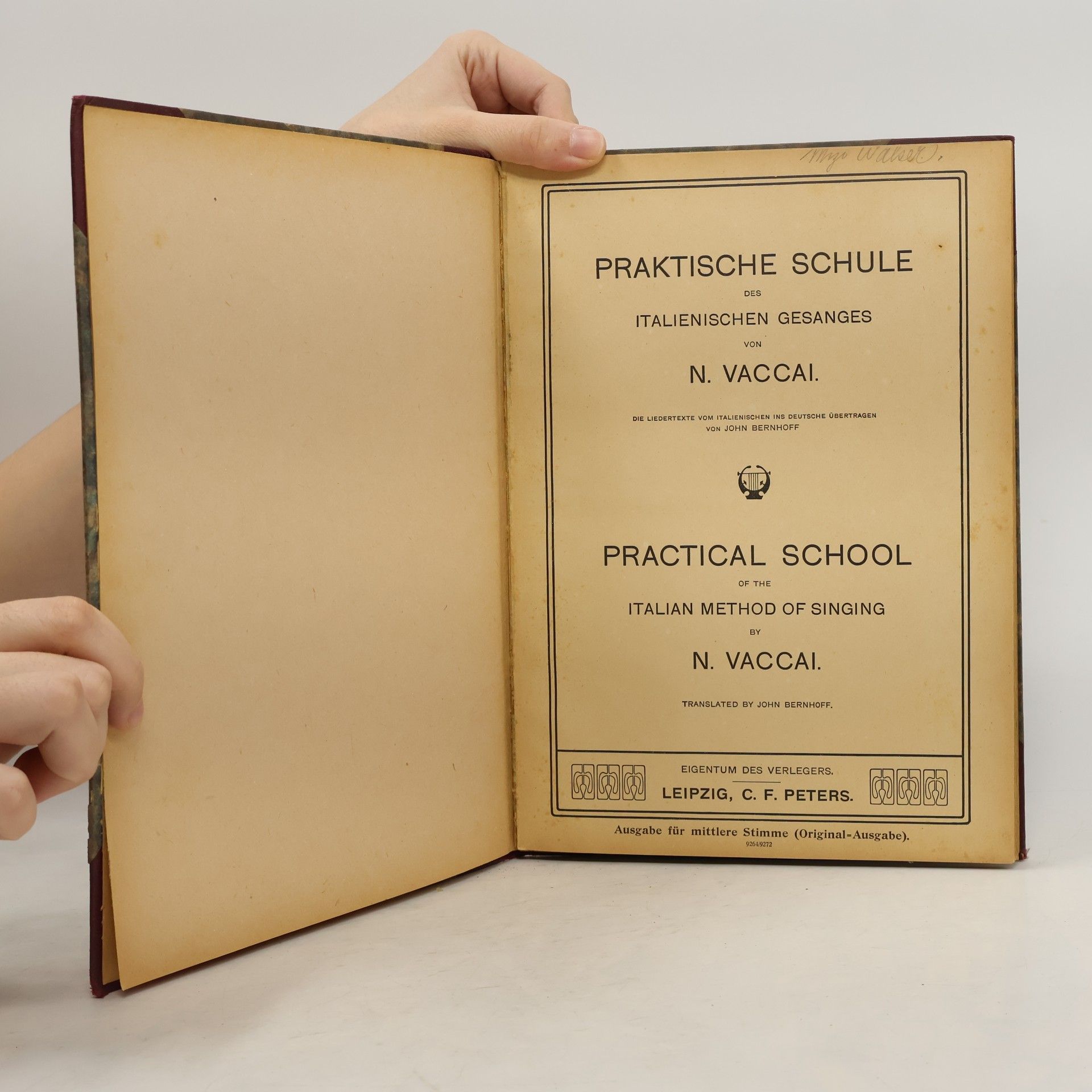 N. Vaccai. Praktische Schule des italienischen Gesanges. Practical School of the Italian Method of Singing