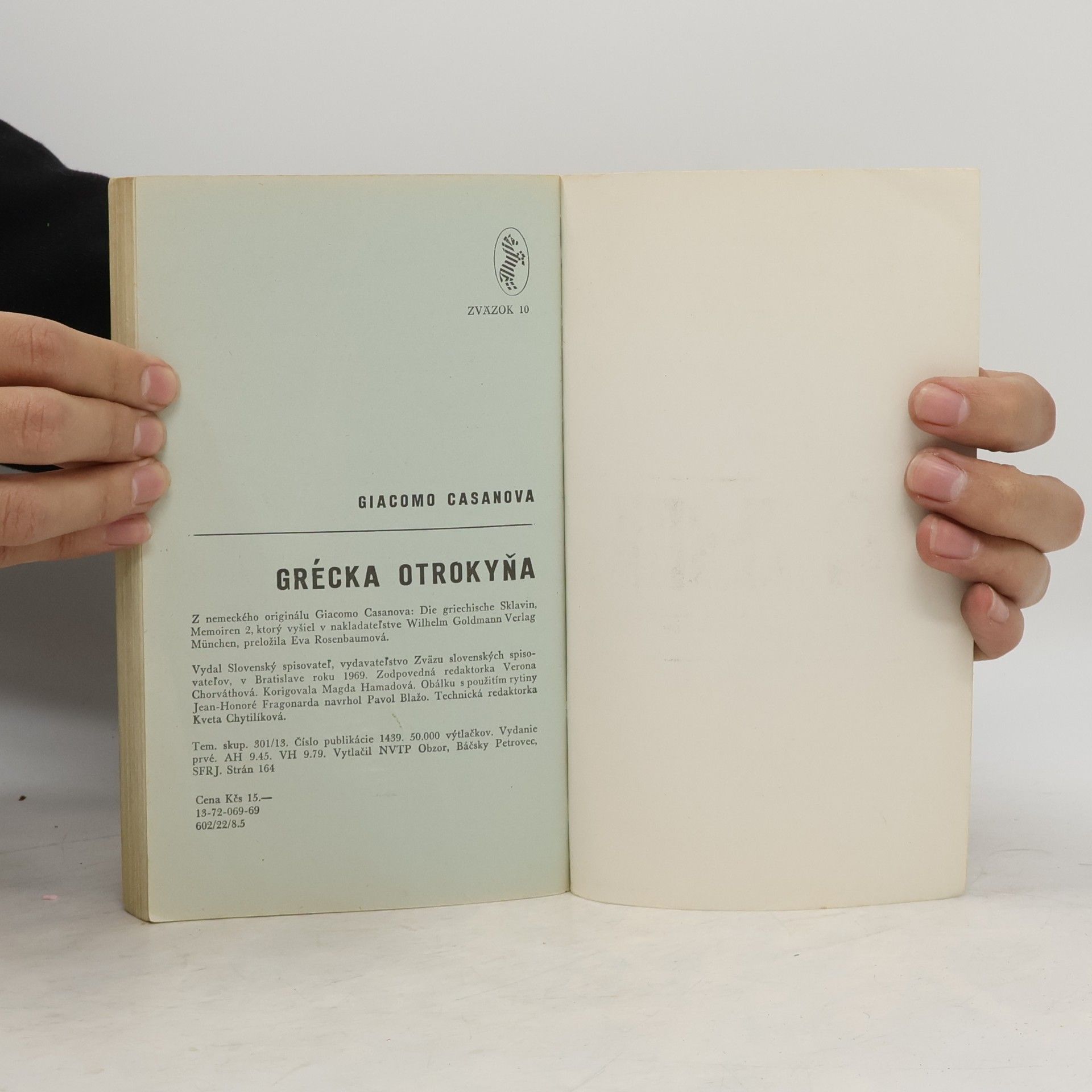 Giacomo Casanova Pamäti. Diel 2. Grécka otrokyňa