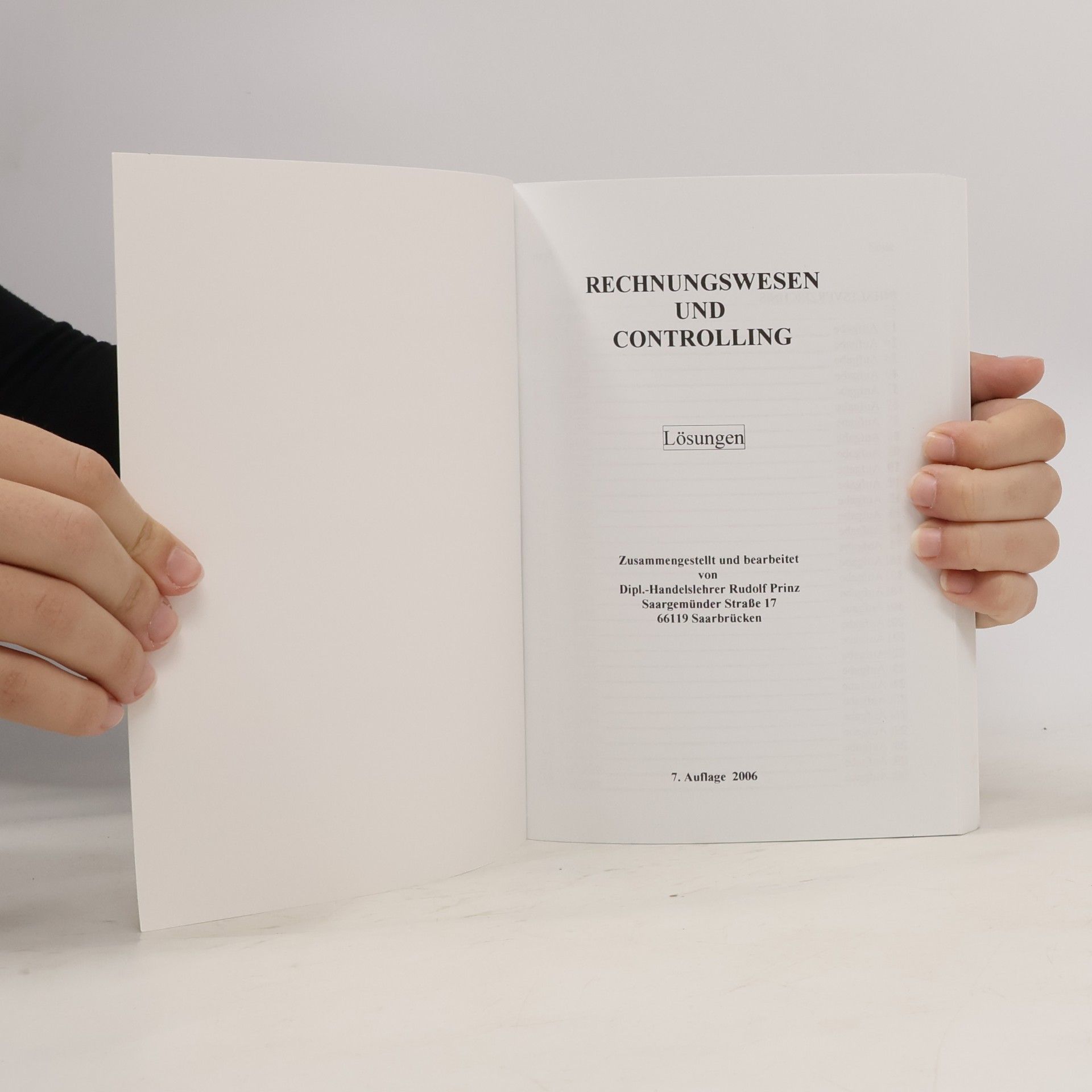 Rudolf z Lippe-Biesterfeldu Rechnungswesen und Controlling 1. Buchführung im Handwerk