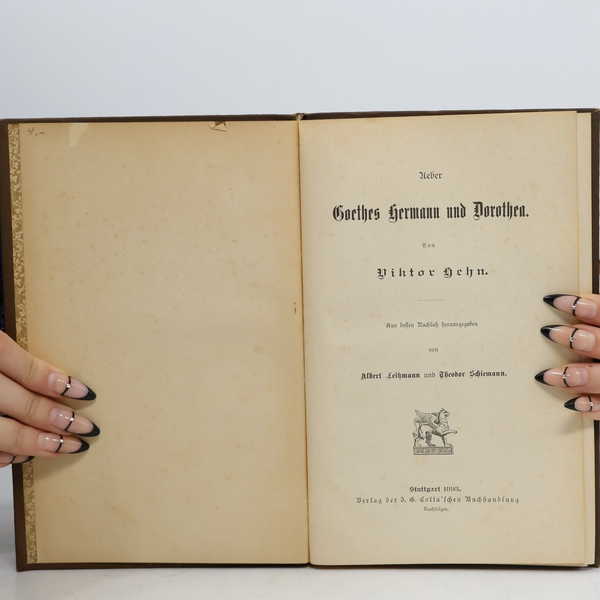 Victor Hehn Ueber Goethes Hermann und Dorothea