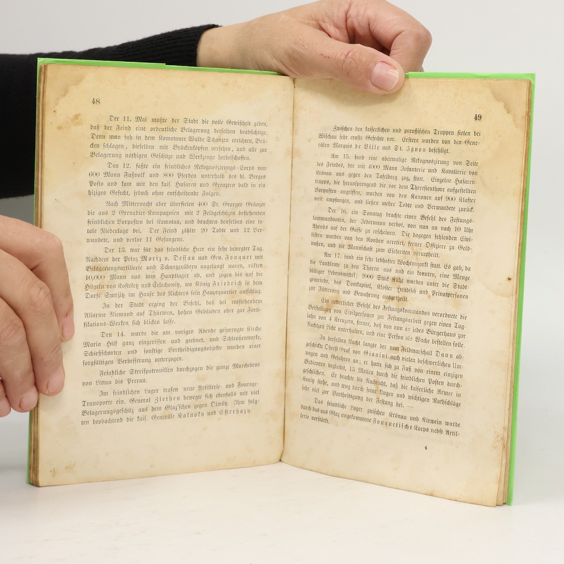 Josef August Bartsch Olmütz im Jahre 1758 und seine frühere Kriegsgeschichte