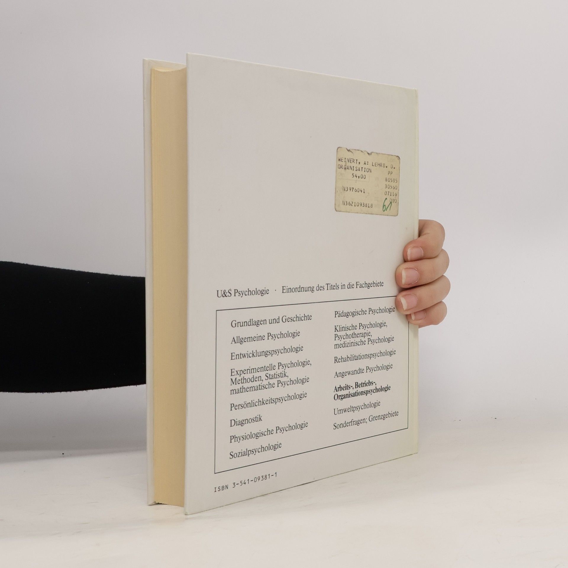 Ansfried B. Weinert Lehrbuch der Organisationspsychologie