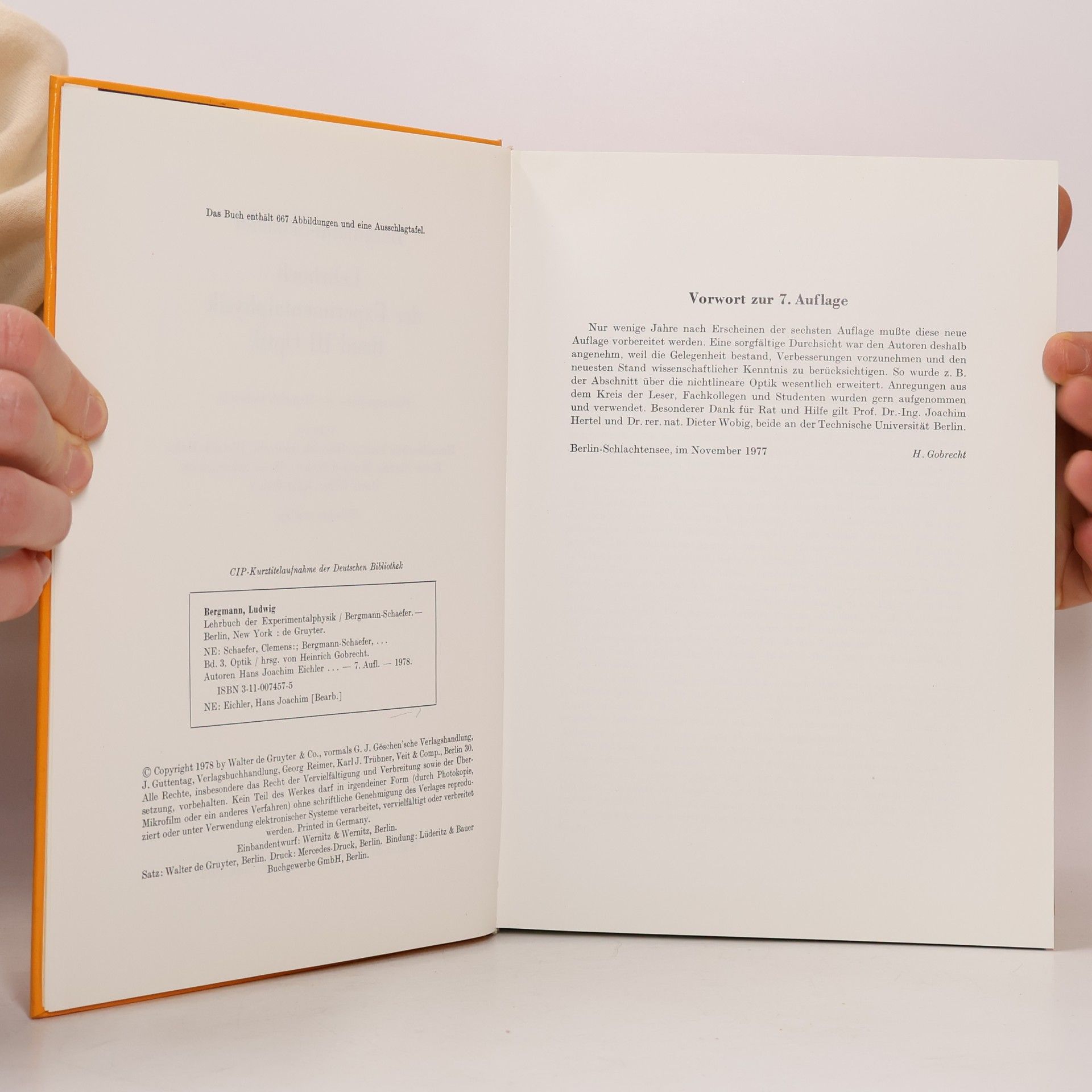 Various authors Lehrbuch der Experimentalphysik. Band III. Optik