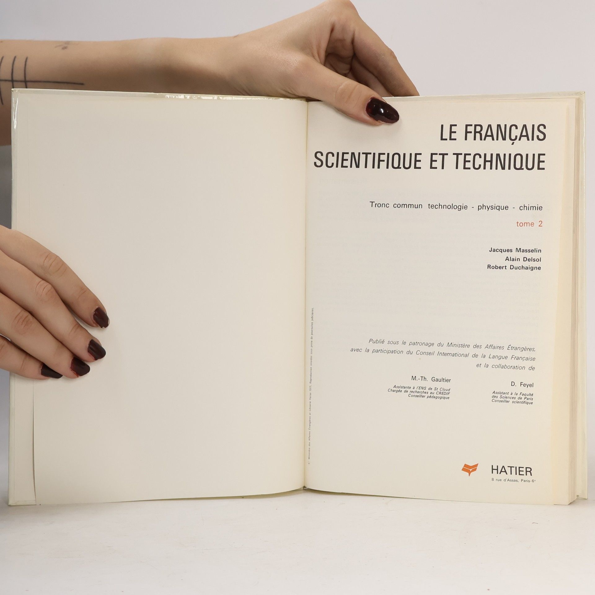 Jaques Masselin Le Francais scientifique et technique: Tronc commun technologie-physique-chimie - 2.