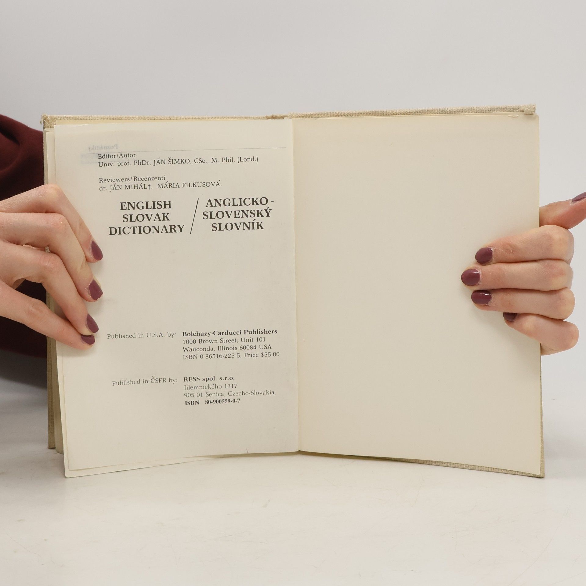 Ján Šimko English Slovak Dictionary / Anglicko-Slovenský Slovník