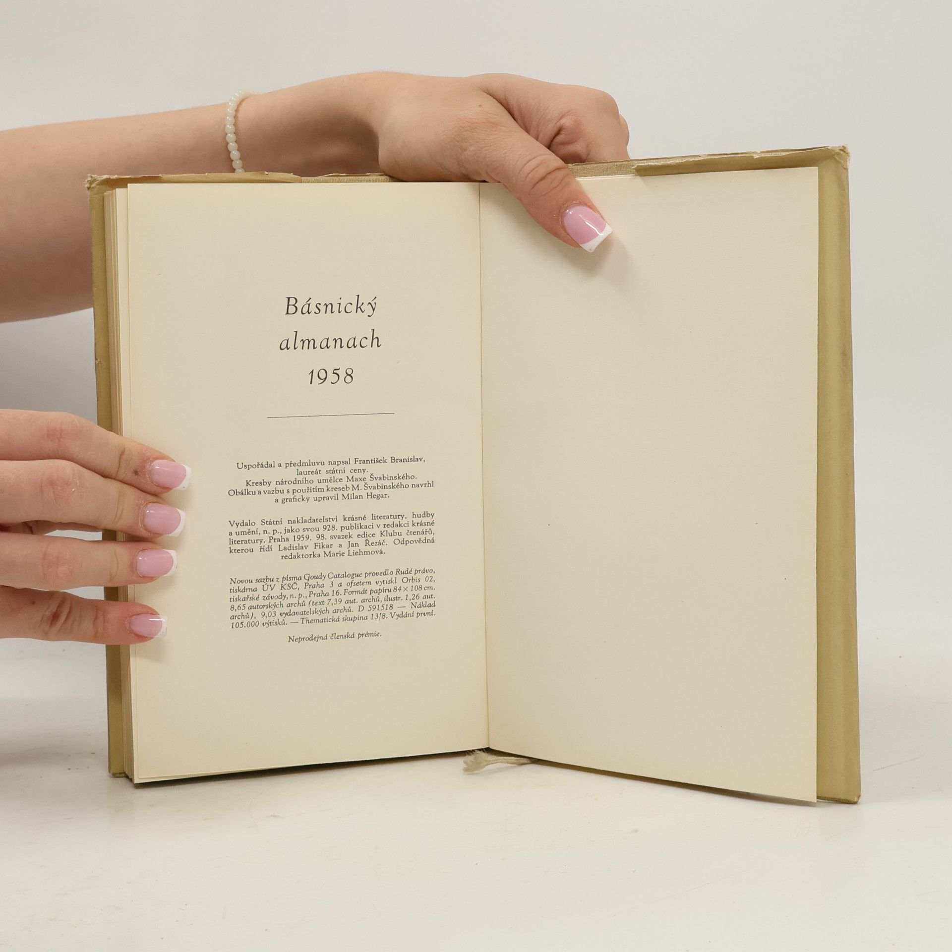 Max Švabinský Básnický Almanach 1958