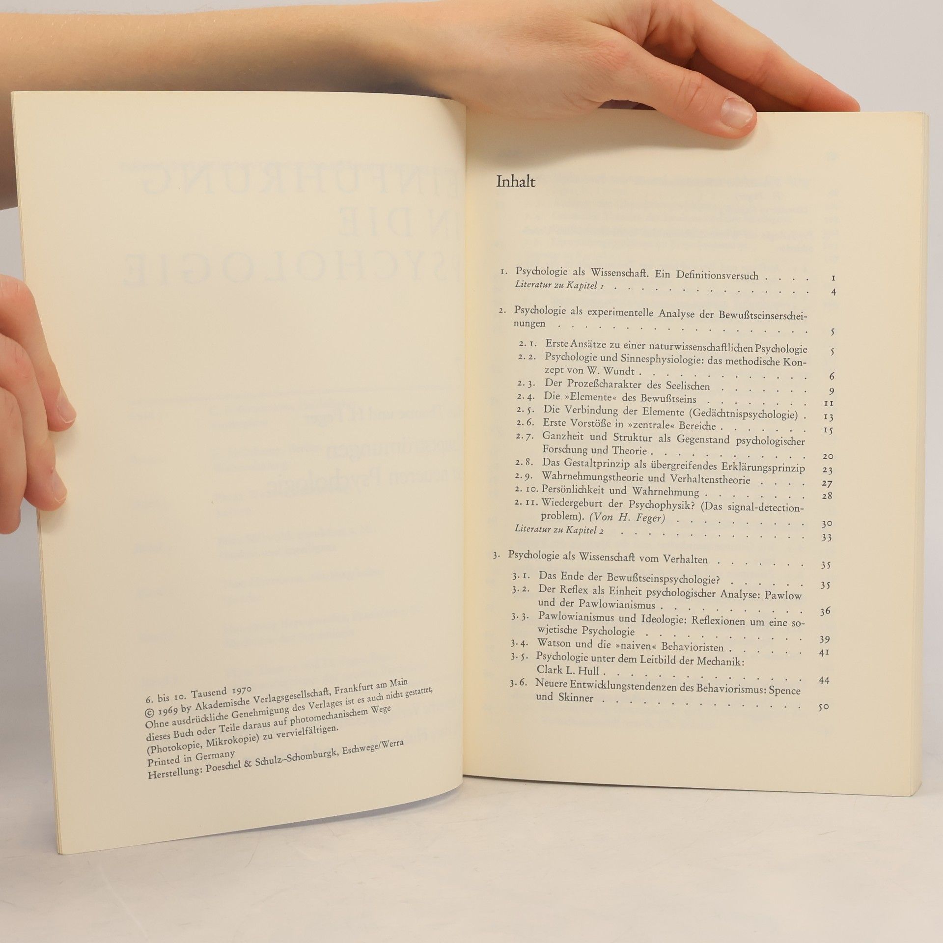 Hans Thomae Einführung in die Psychologie 7