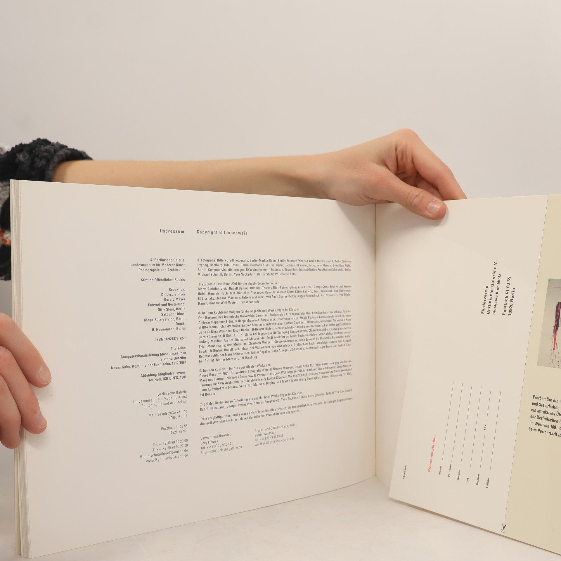 Ursula Prinz Landesmuseum neue Berlinische Galerie : Sammlung moderne Kunst, Graphische Sammlung, Photographische Sammlung, Architektursammlung, Künstler-Archive