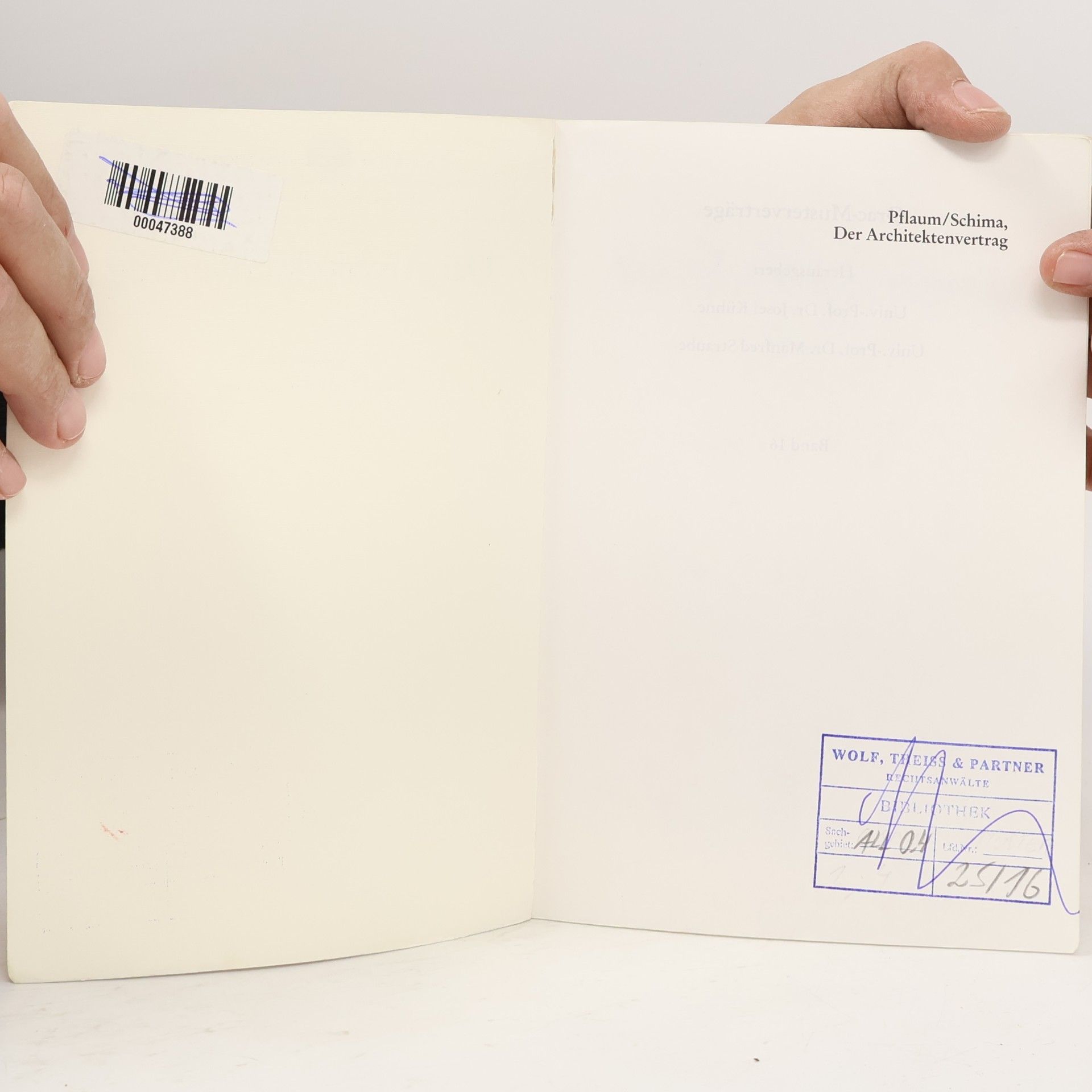 Hannes Pflaum Der Architektenvertrag