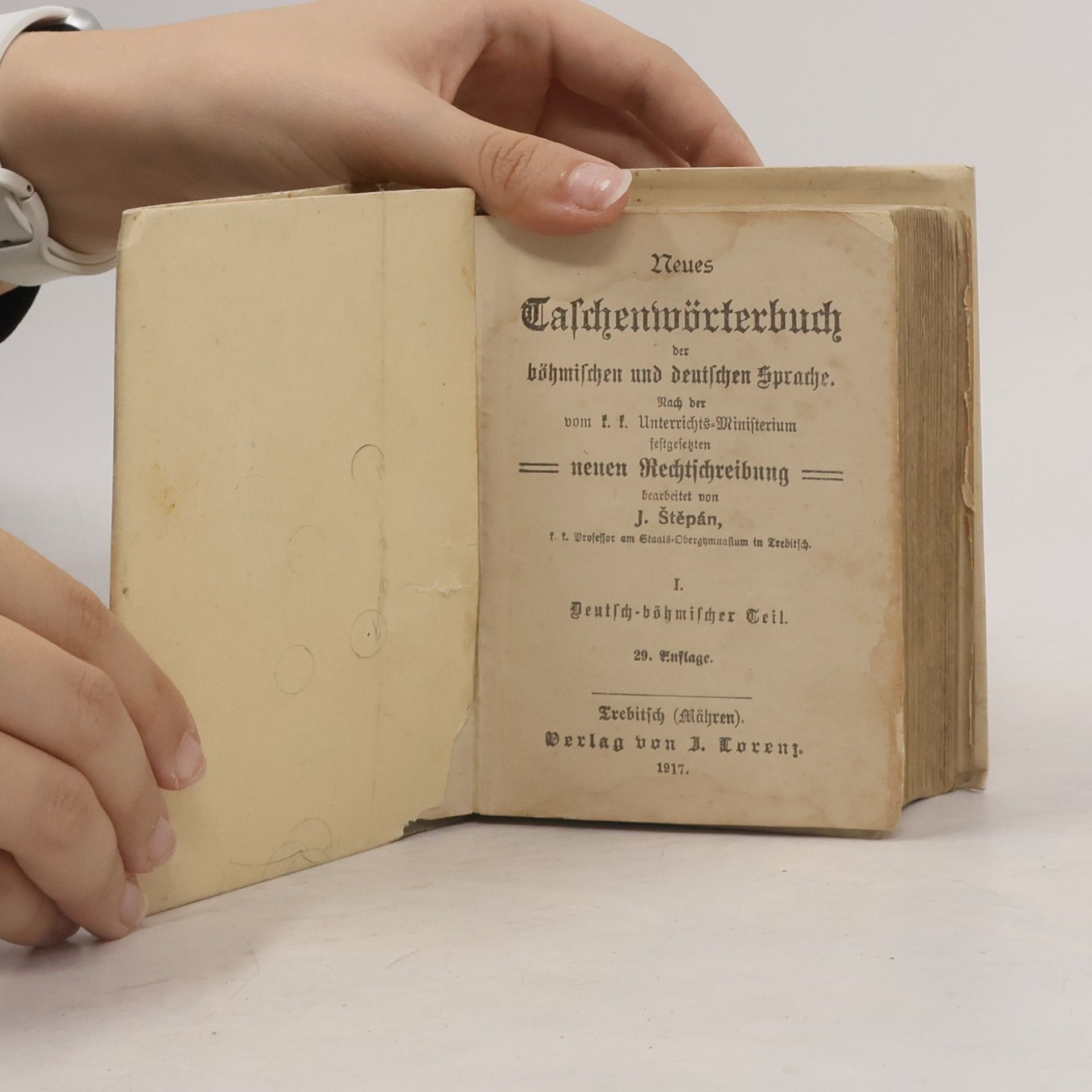 J. Štěpán Neues Taschenwörterbuch der böhmischen und deutschen Sprache, I. Deutsch-böhmischer Teil