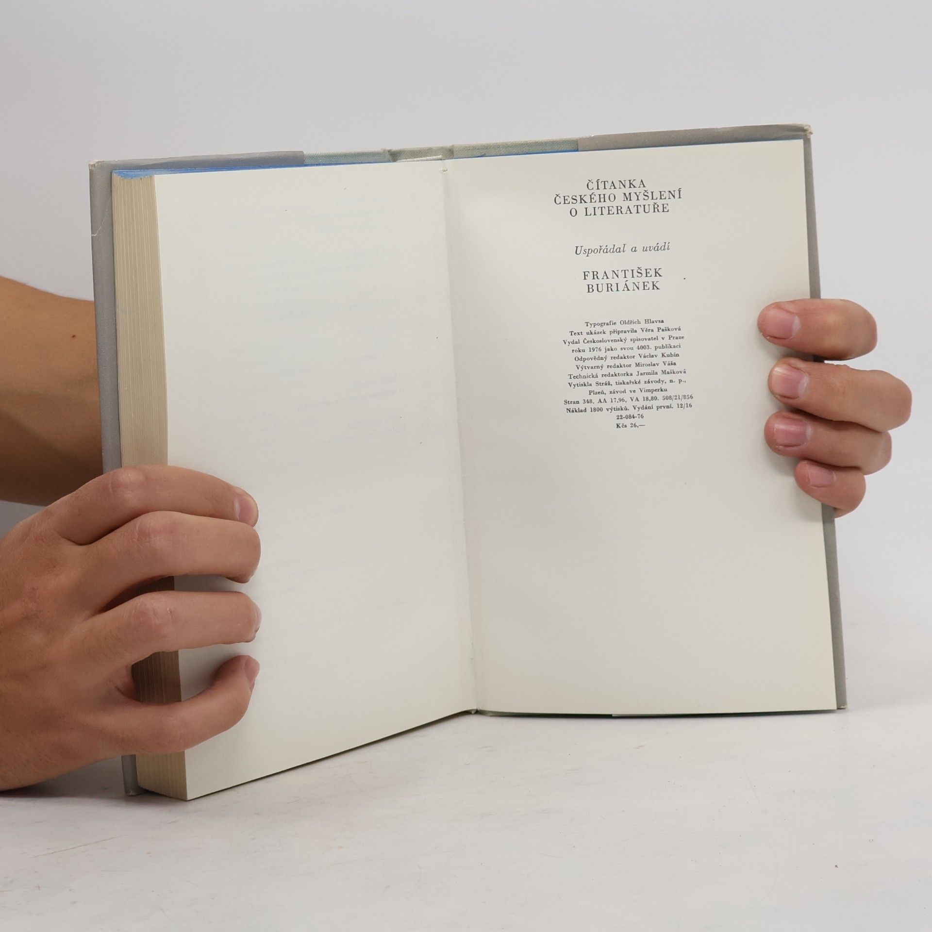 František Buriánek Čítanka českého myšlení o literatuře