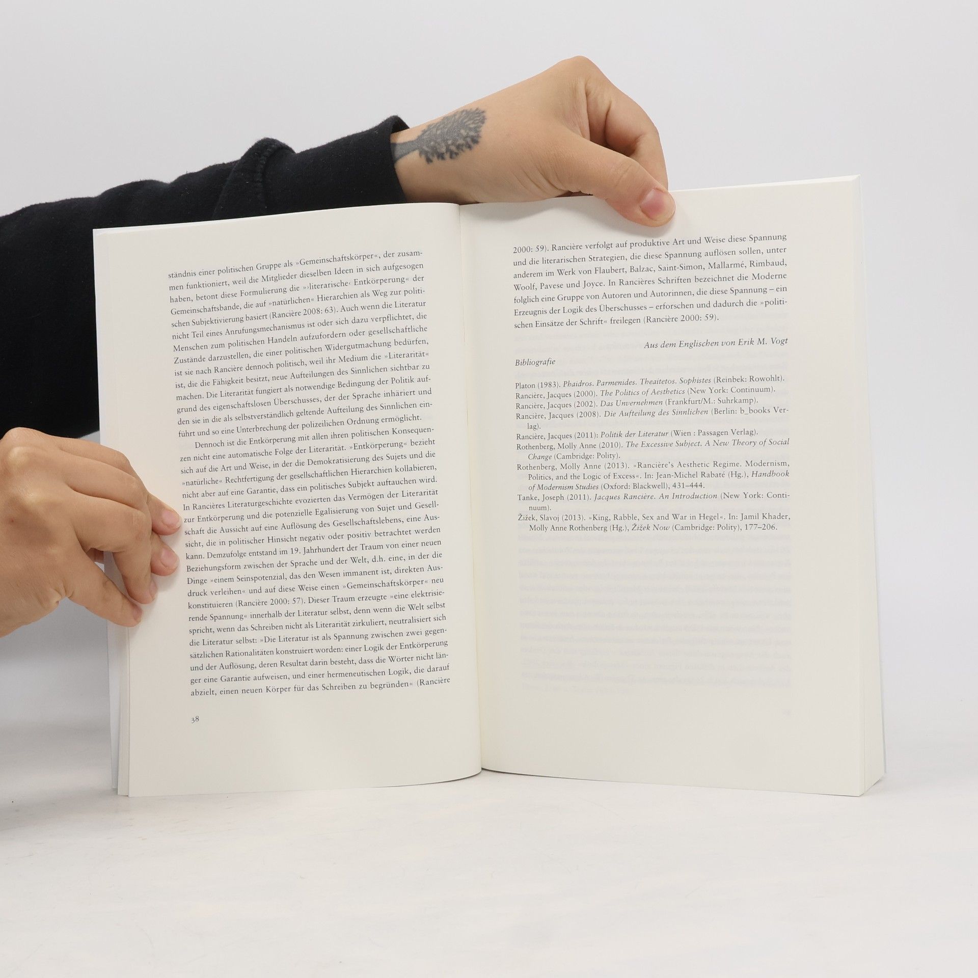 Erik M. Vogt Jacques Rancière und die Literatur
