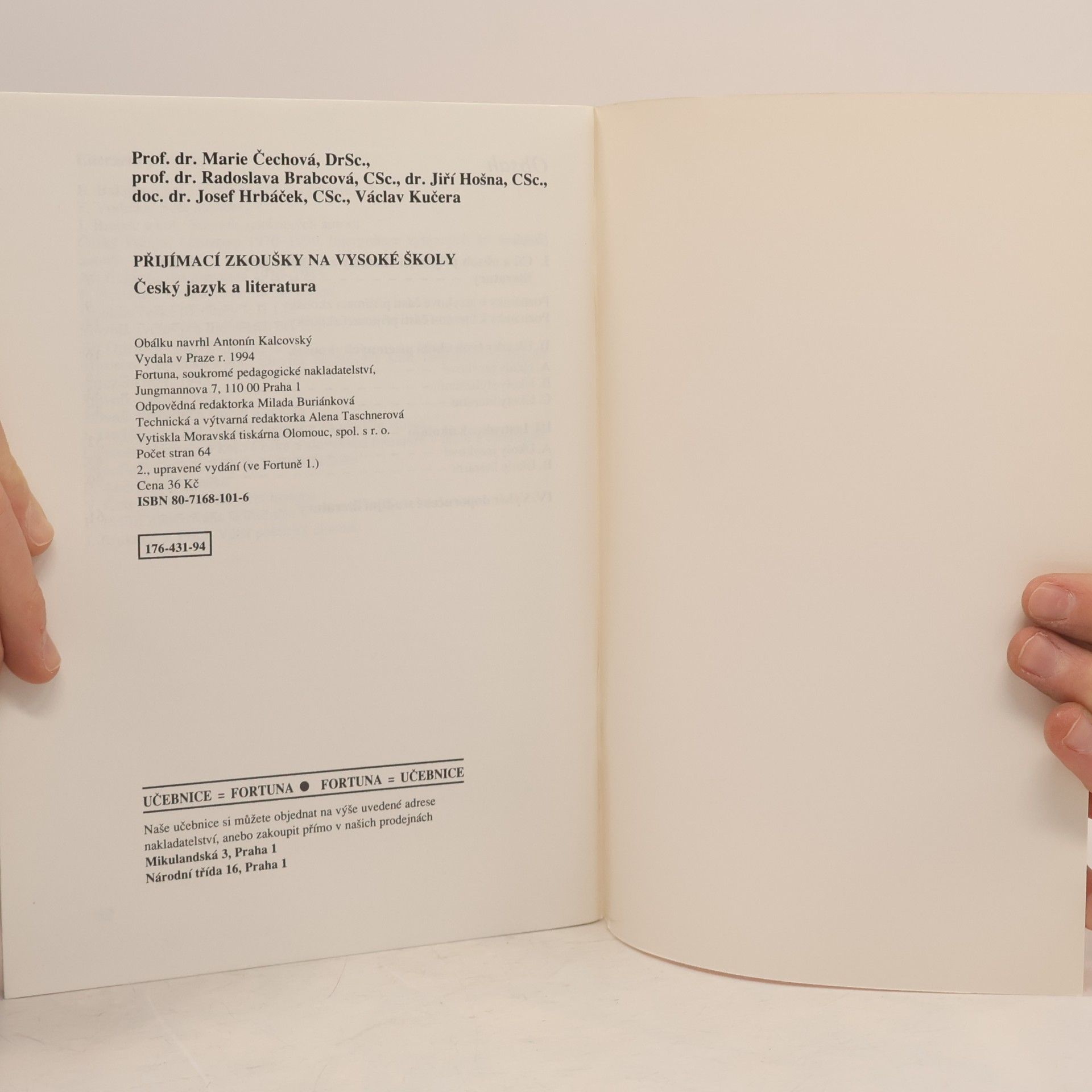 Antonín Kalcovský Přijímací zkoušky na vysoké školy. Český jazyk a literatura
