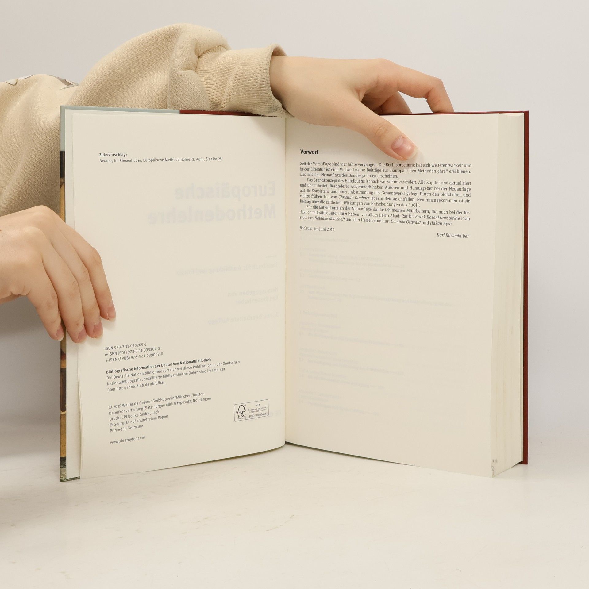 Karl Riesenhuber De Gruyter Handbuch: Europäische Methodenlehre