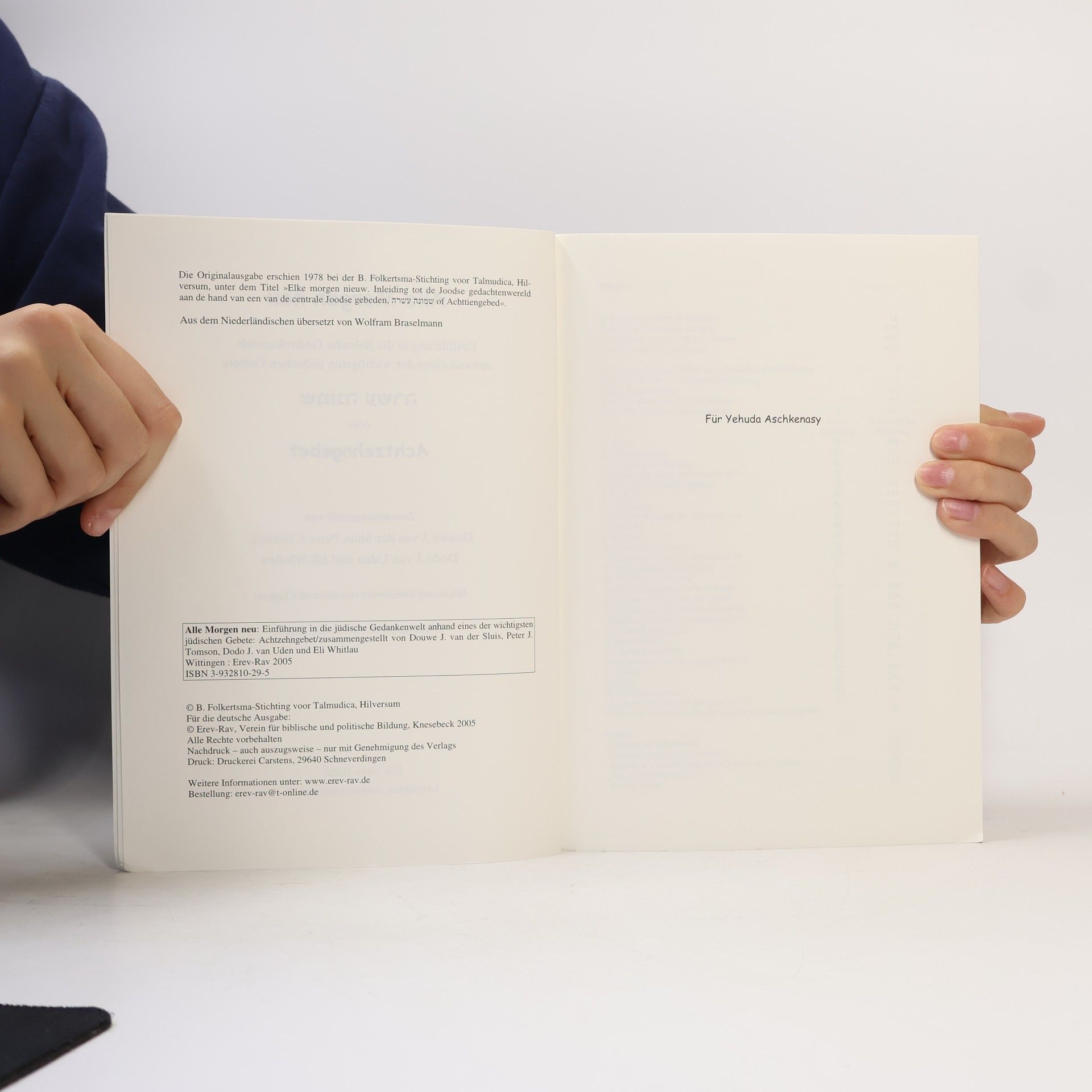 Douwe J. van der Sluis Erev-Rav-Hefte: Alle Morgen neu: Einführung in die jüdische Gedankenwelt am Beispiel des Achtzehngebets