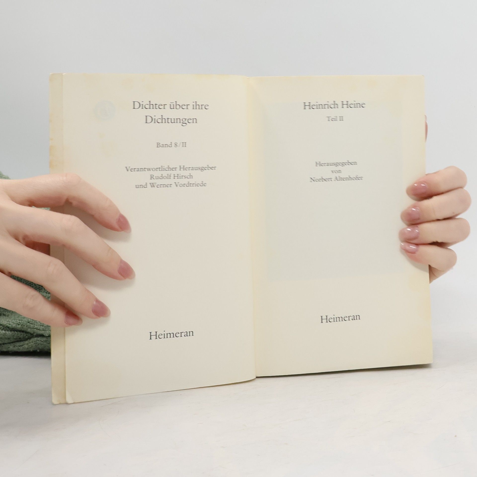 Heinrich Heine Dichter über ihre Dichtungen 8/II