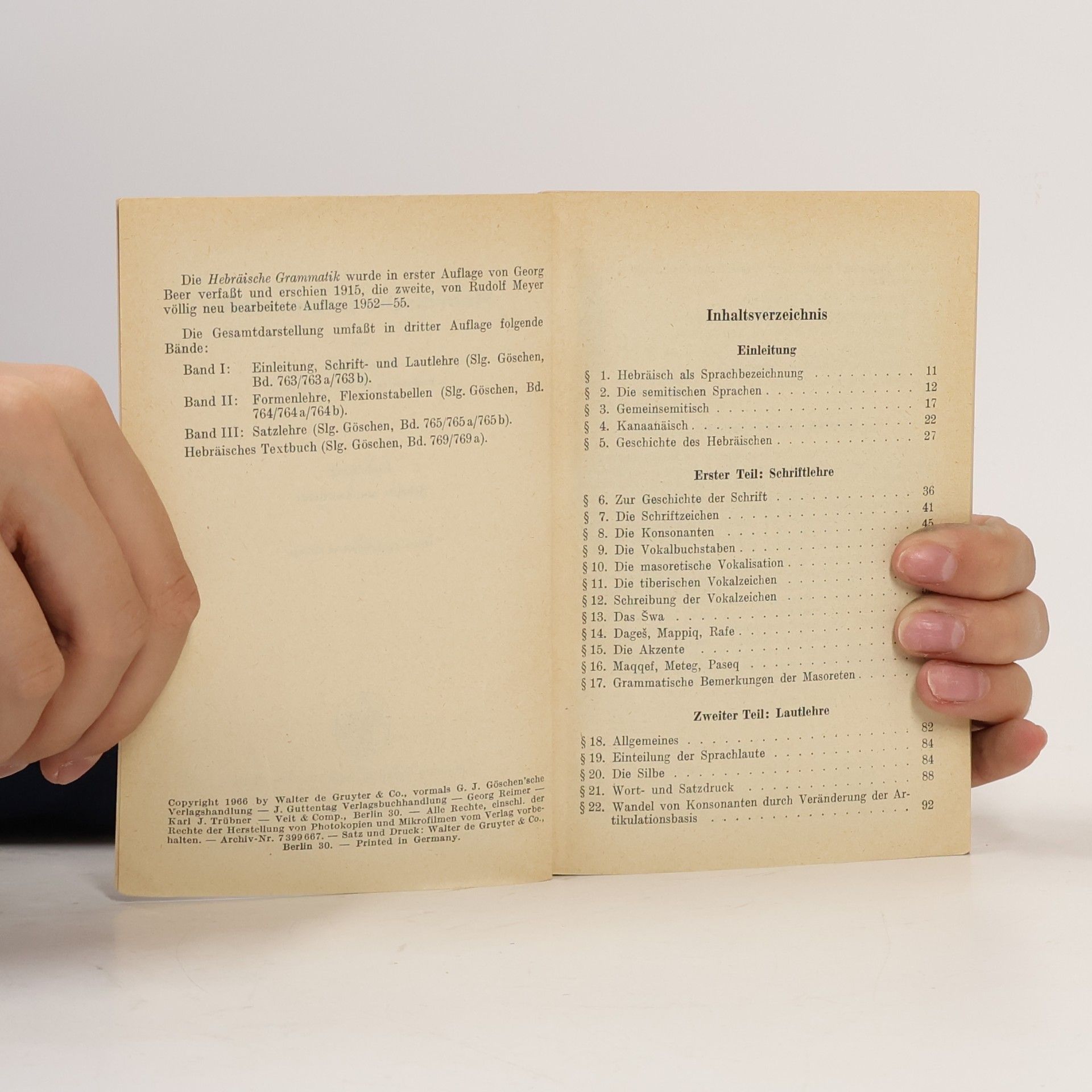Rudolf Meyer Hebräische Grammatik I