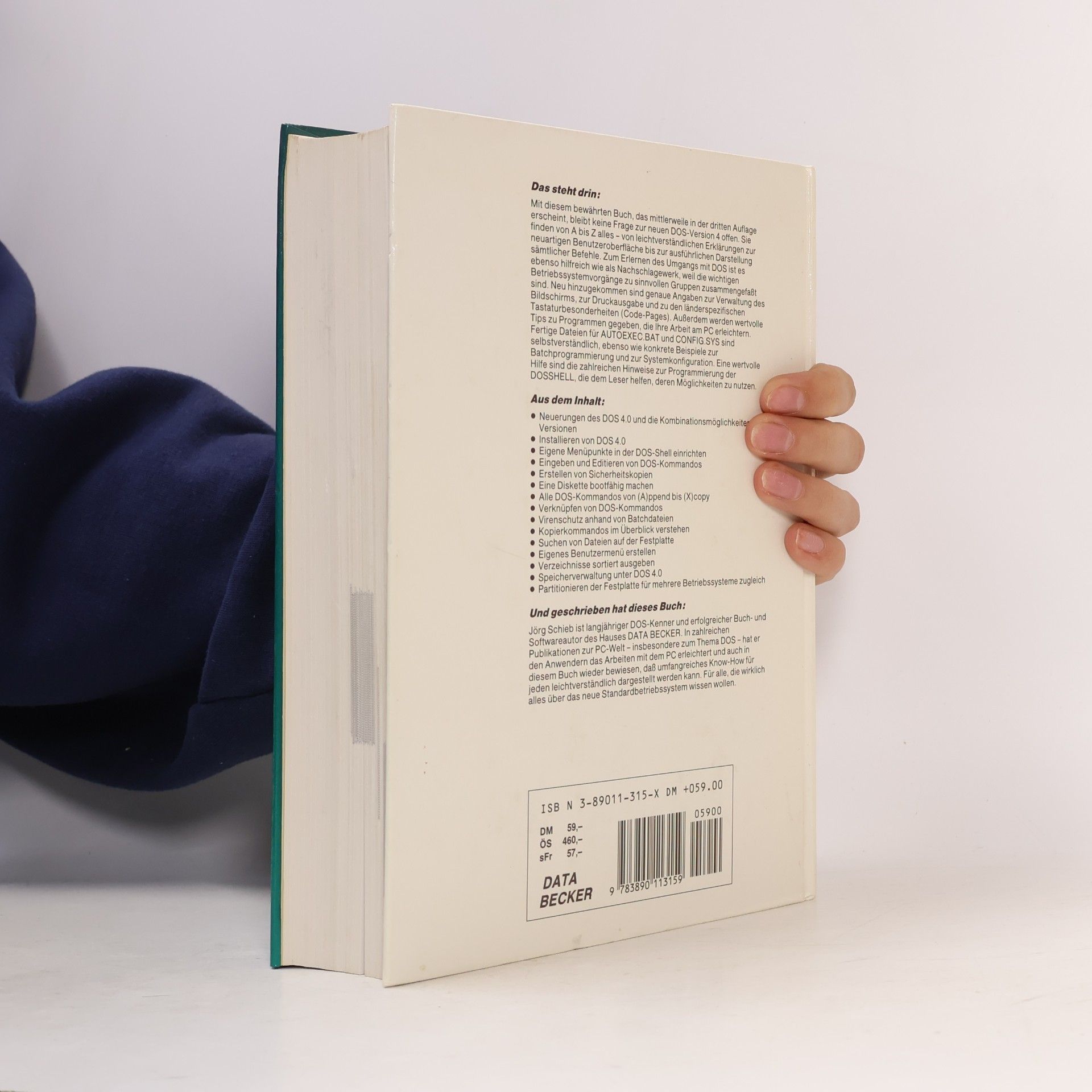 Jörg Schieb Das grosse Buch zu MS-DOS, PC-DOS 4.0 - 3. erweiterten Auflage