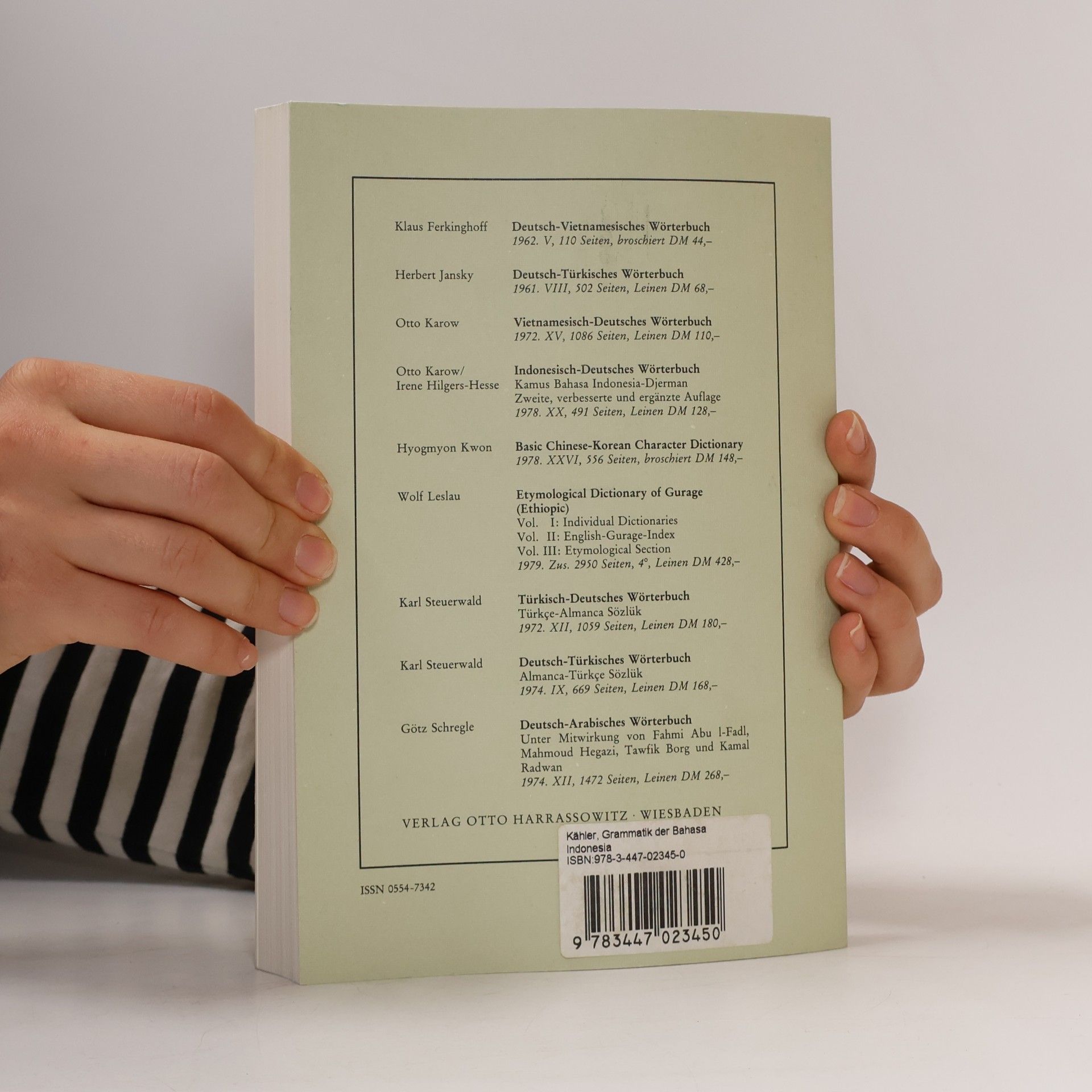 Hans Kähler Porta Linguarum Orientalium - 2: Grammatik der Bahasa Indonésia