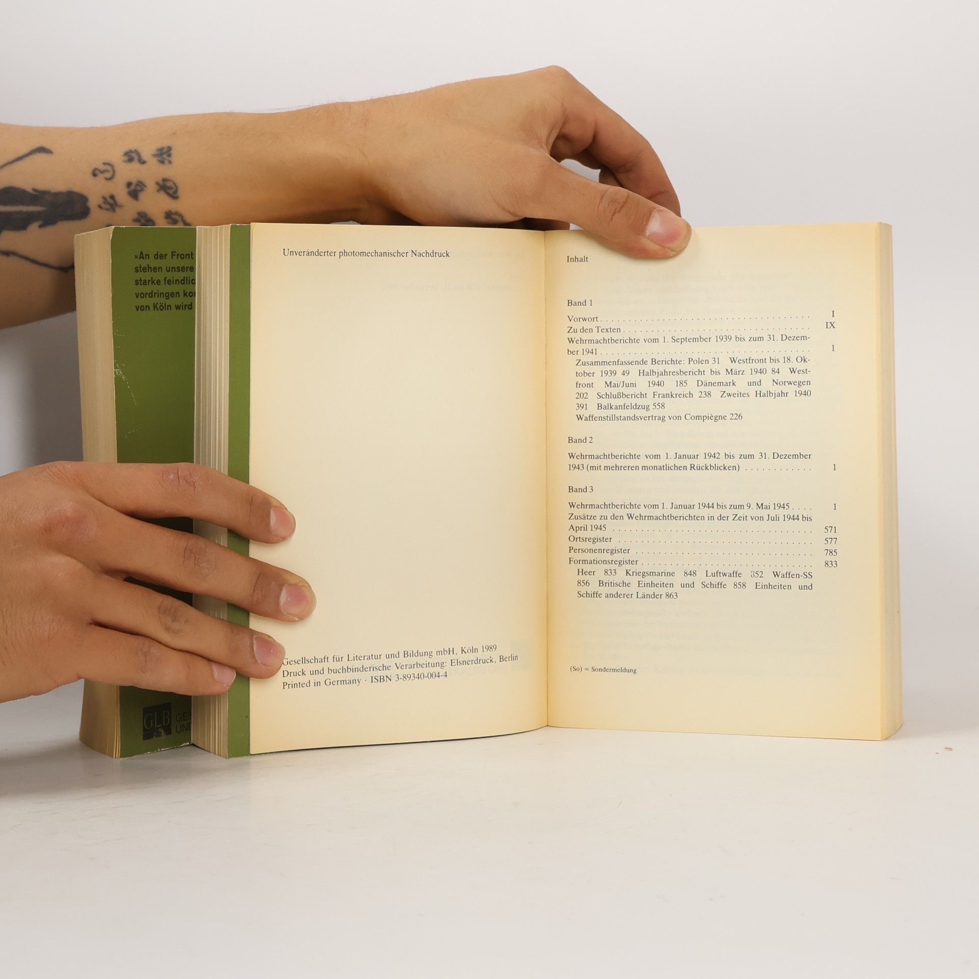 Drei Bände Die Wehrmachtberichte 1-3: 1939-1945