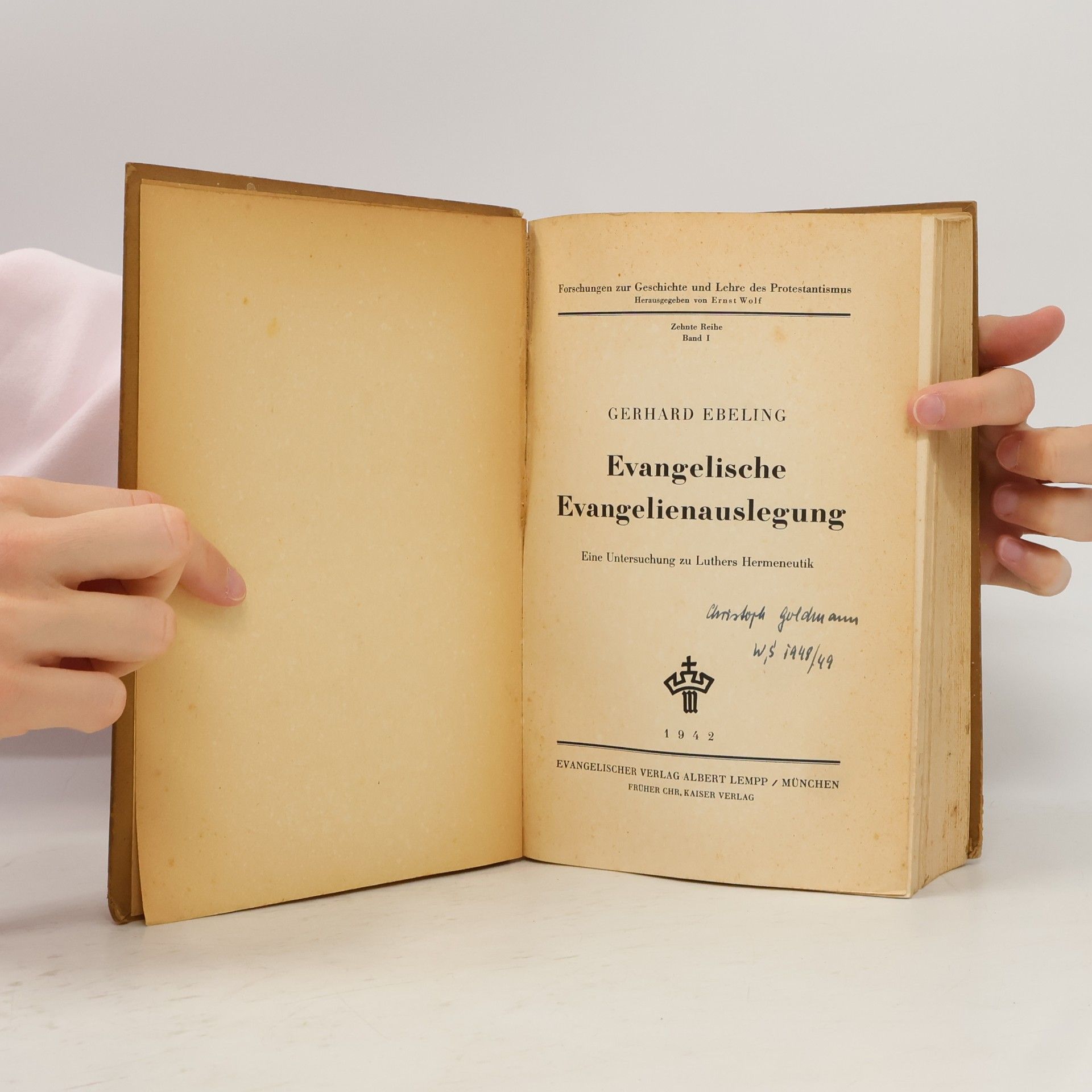Gerhard Ebeling Evangelische Evangelienauslegung