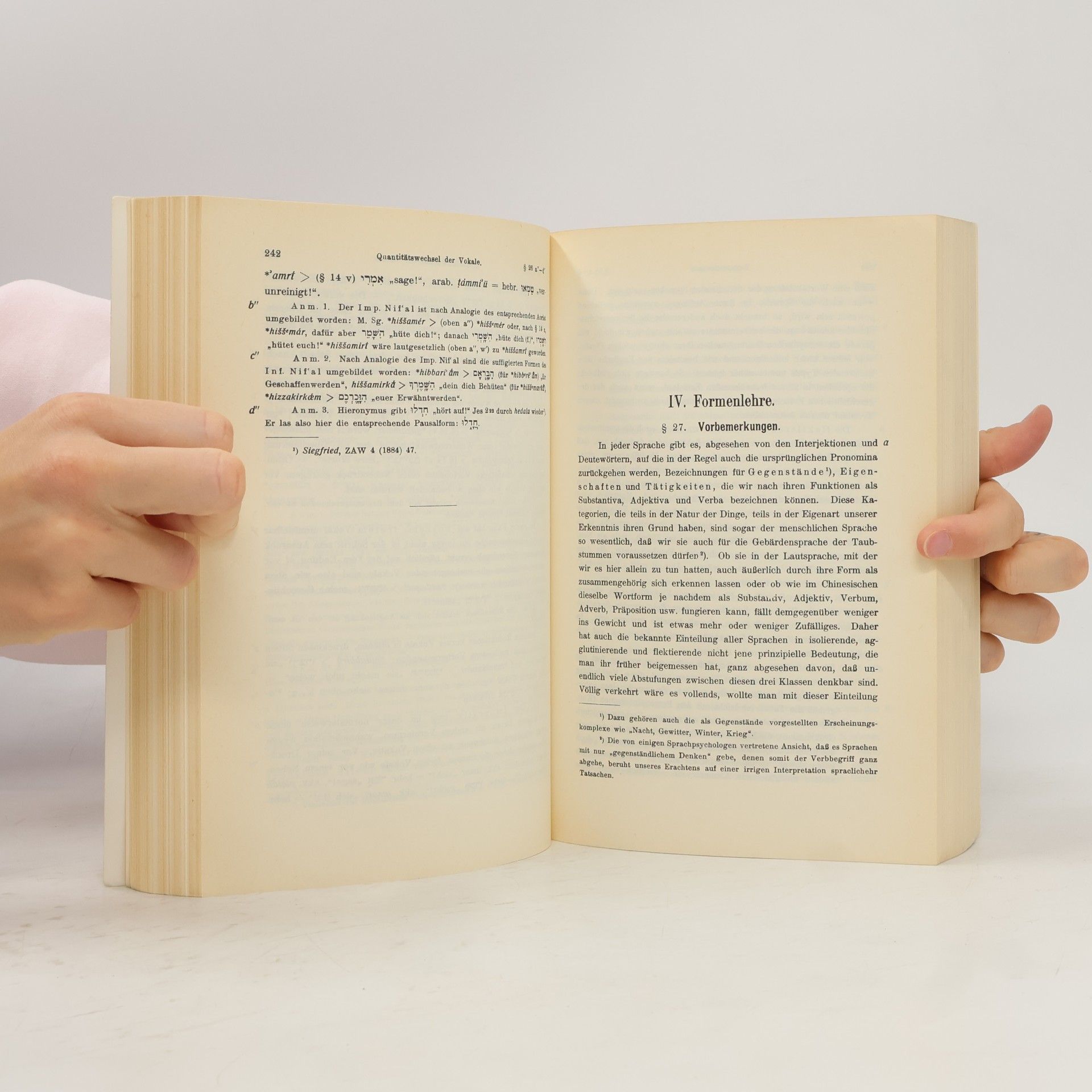 Hans Bauer Historische Grammatik der hebräischen Sprache
